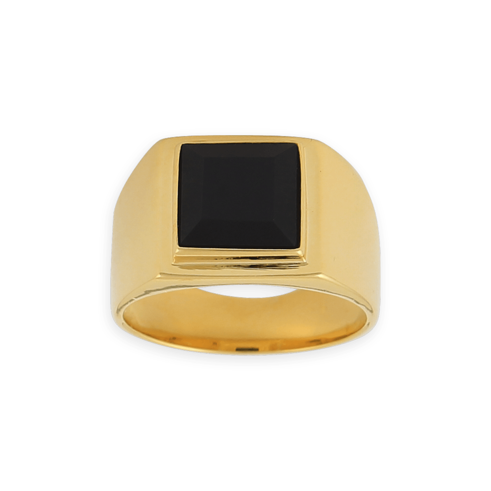 Chevalière Plaqué Or Onyx 10mm