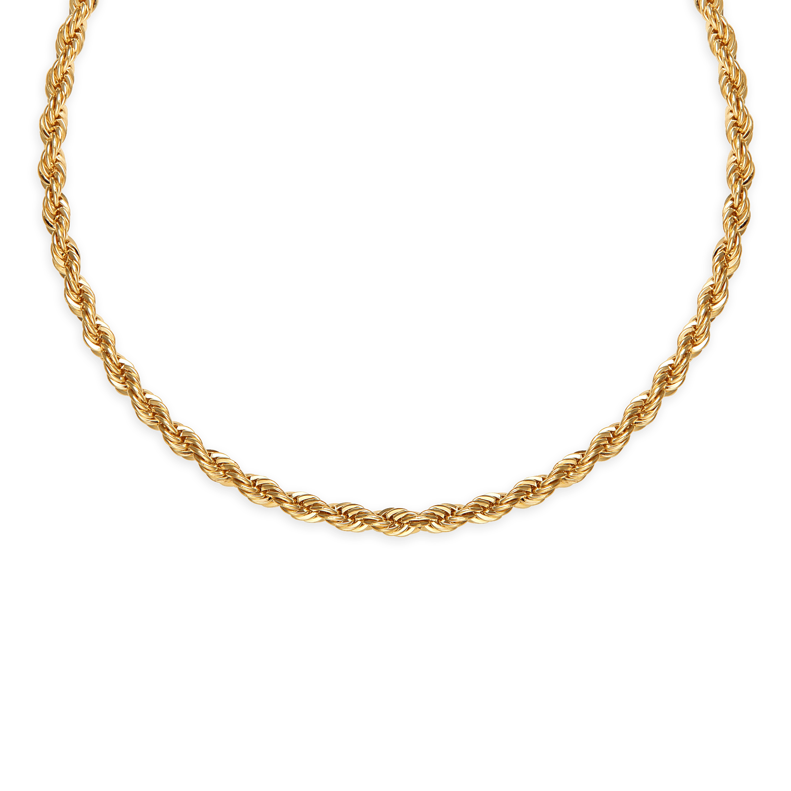 Collier plaqué or maille corde