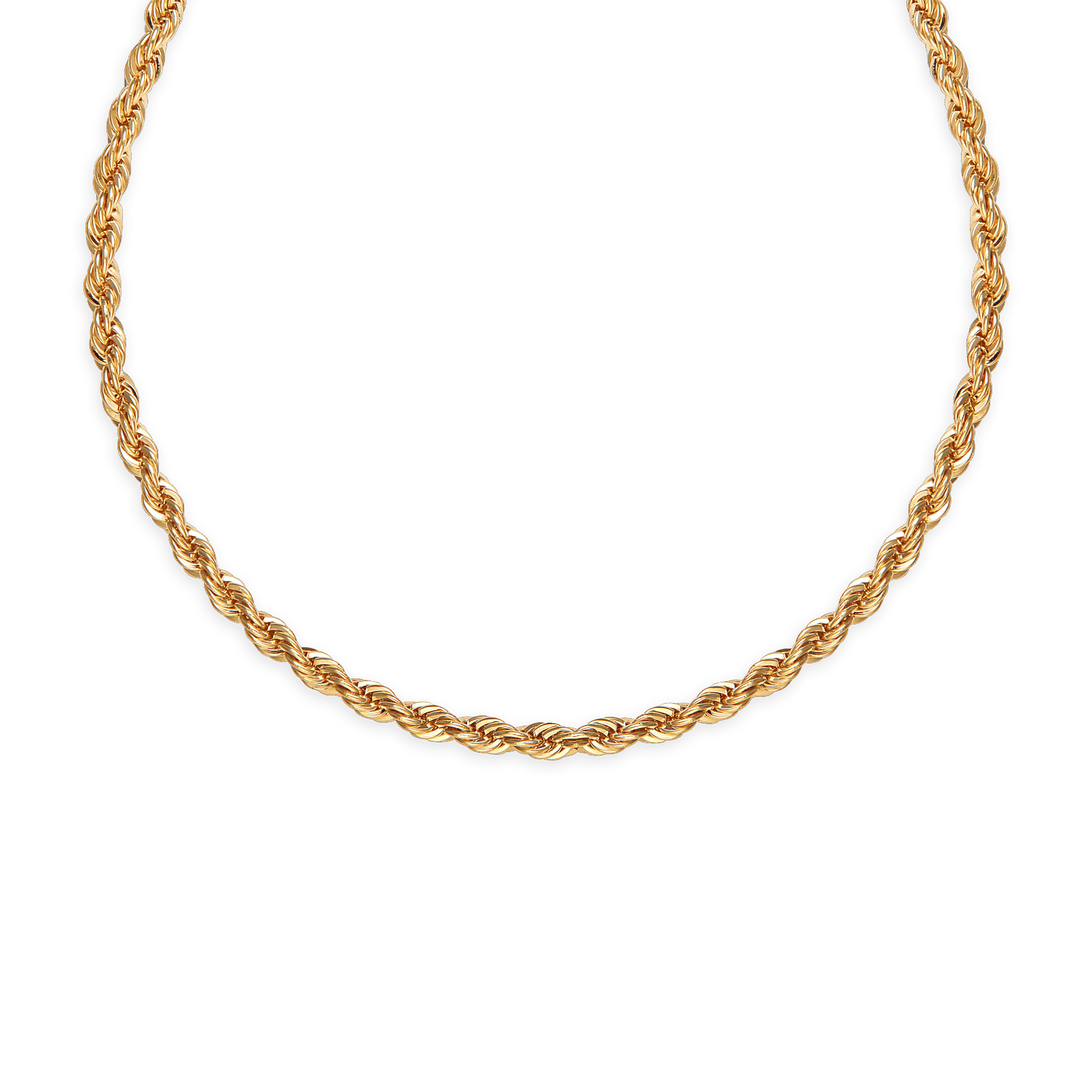 Collier plaqué or maille corde