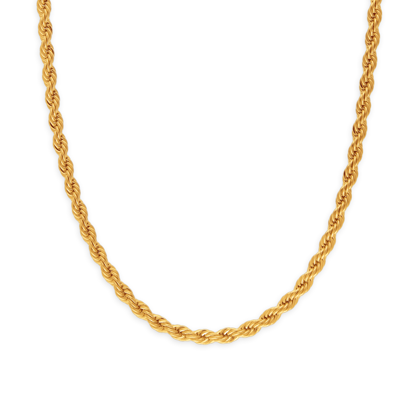 Collier plaqué or maille corde