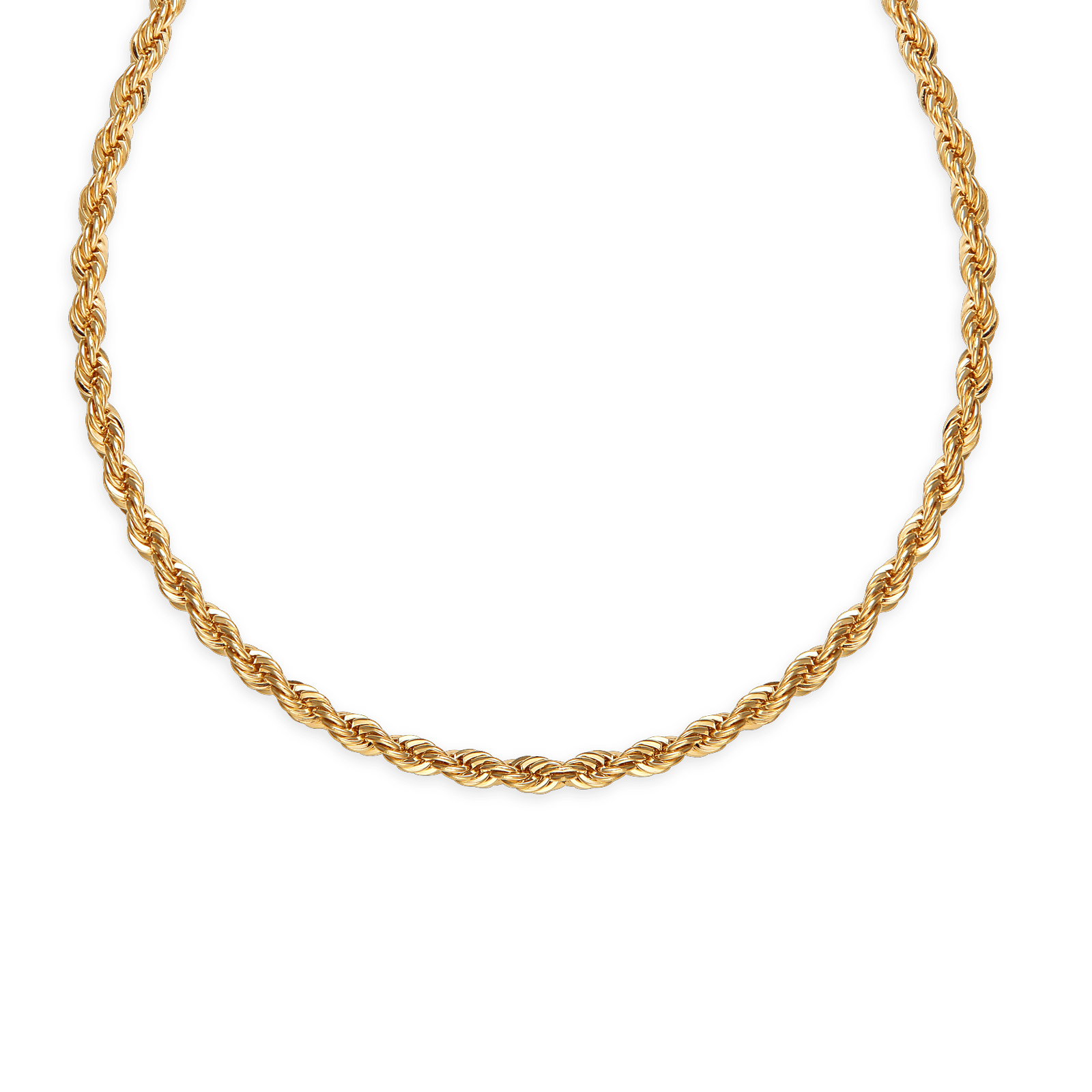Collier plaqué or maille corde
