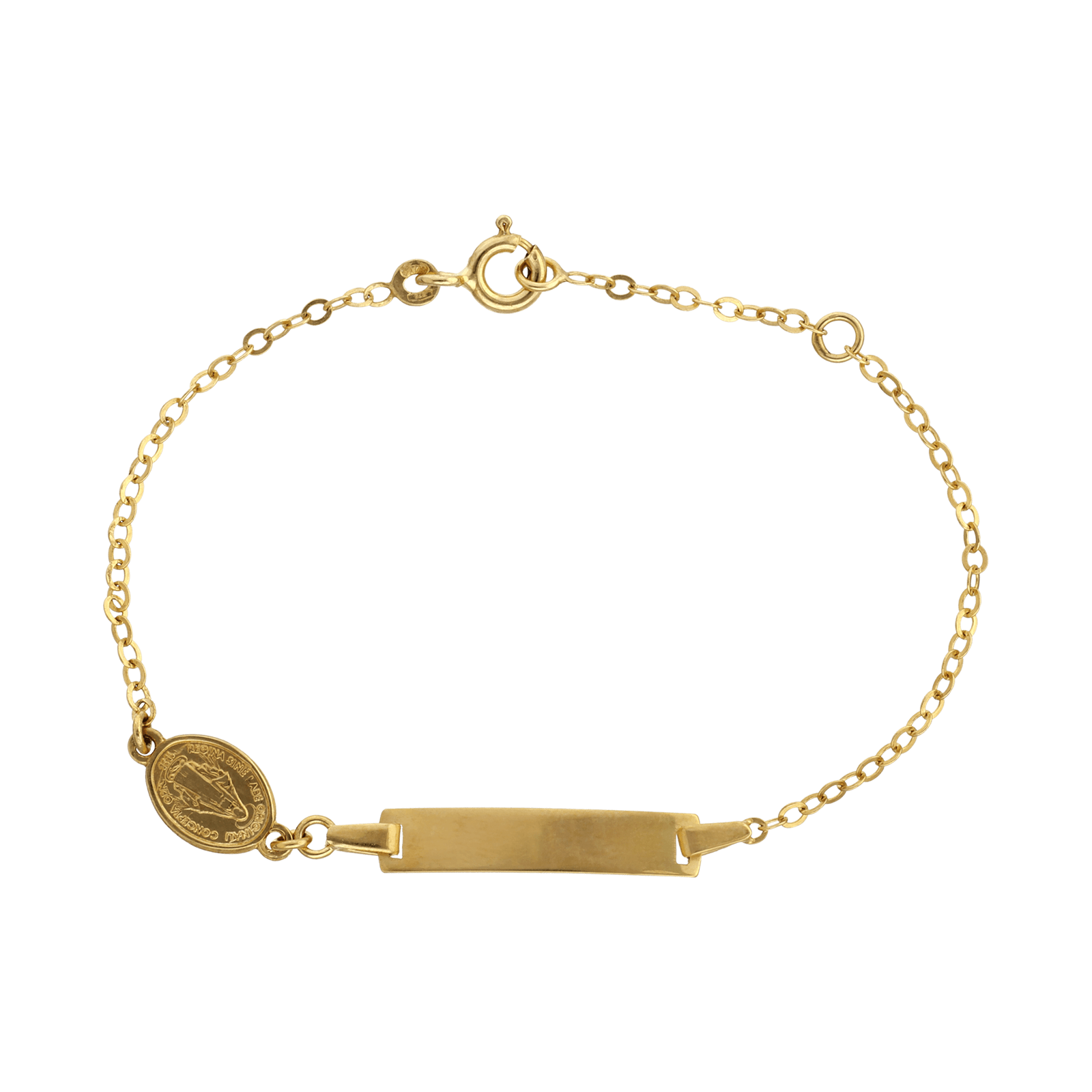 Gourmette Bébé Plaqué rectangle Médaille miraculeuse