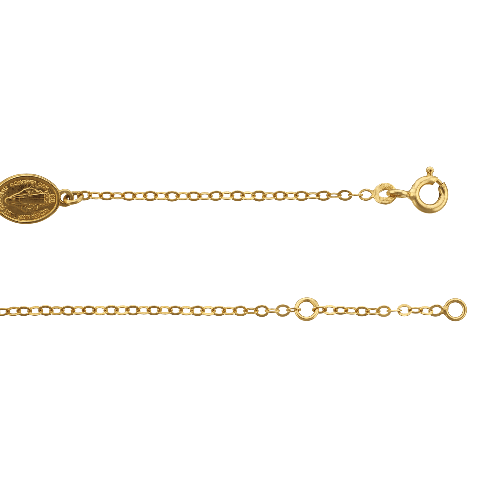 Gourmette Bébé Plaqué rectangle Médaille miraculeuse