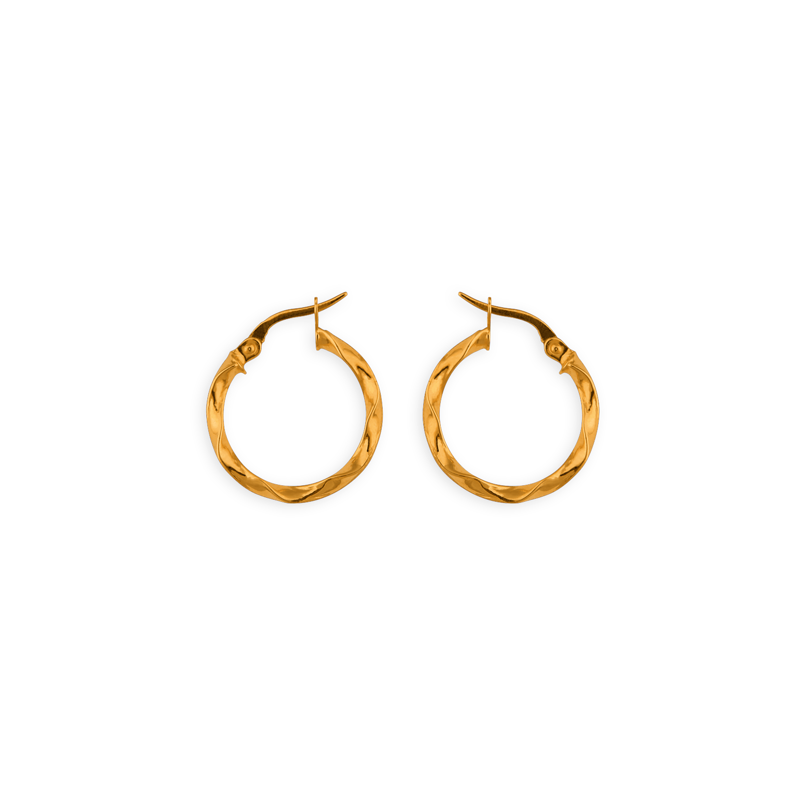 créoles or 9 carats torsadées fantaisie 19mm