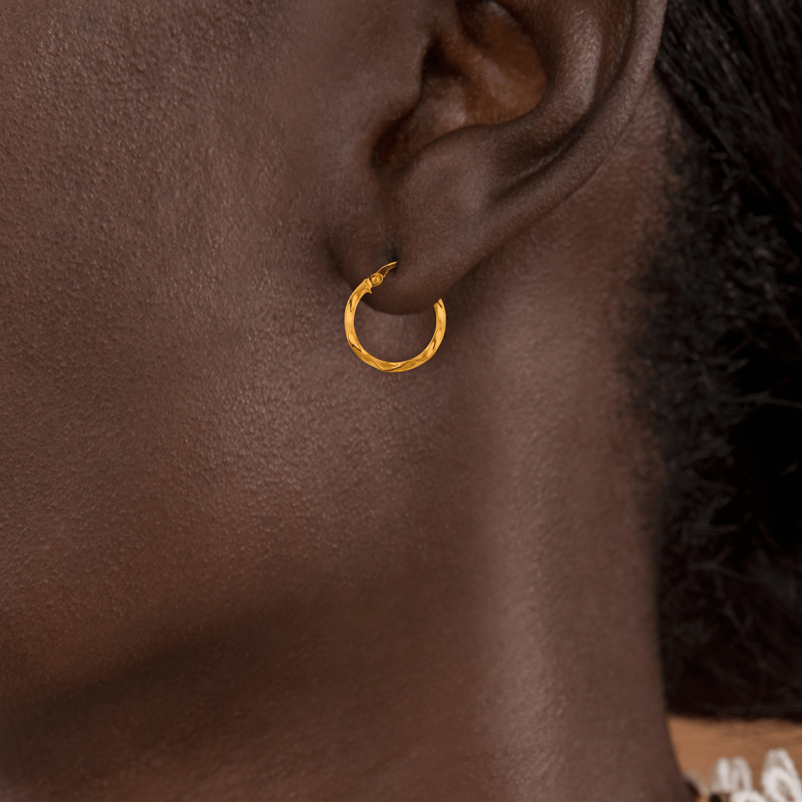 créoles or 9 carats torsadées fantaisie 19mm