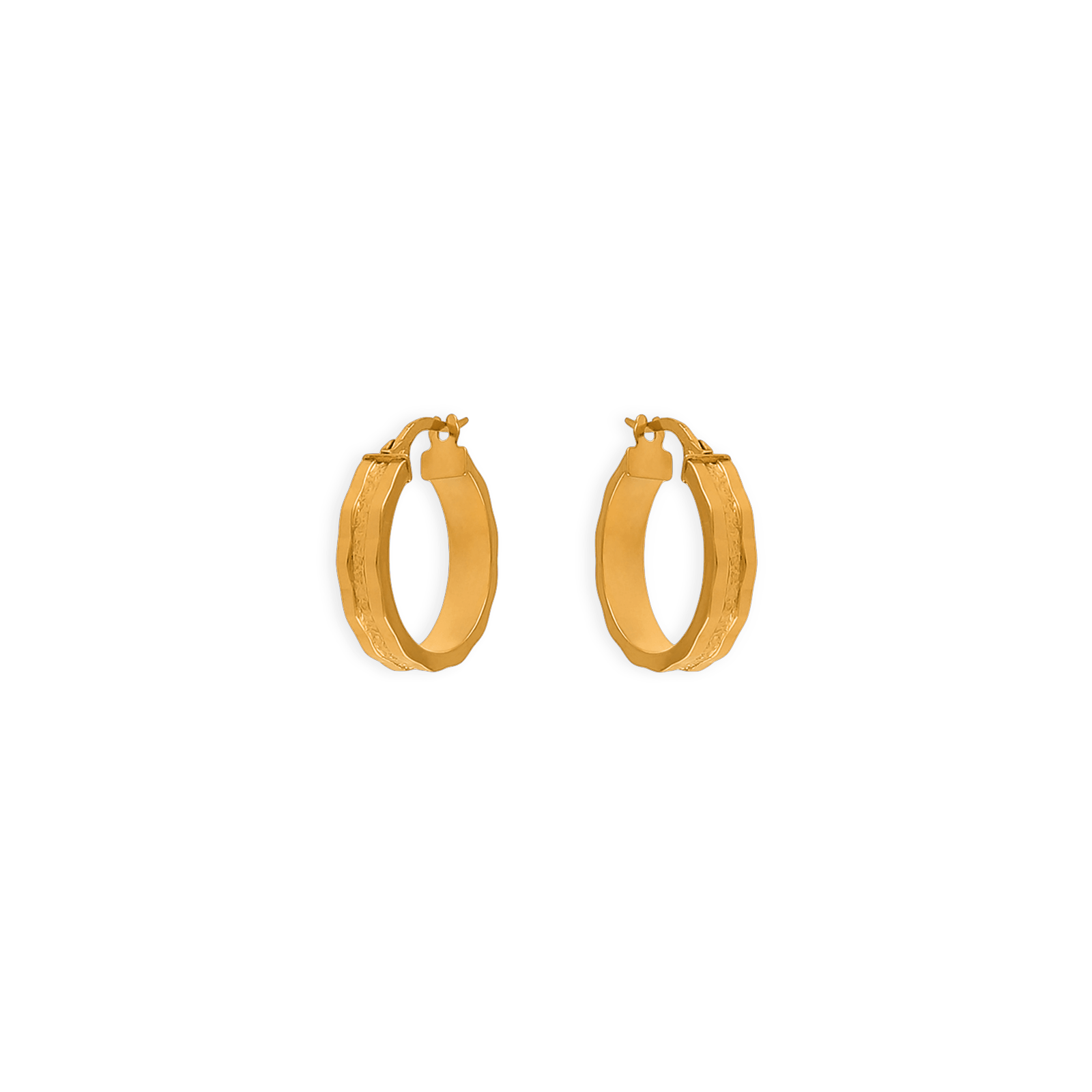 créoles or 9 carats fantaisie 14mm
