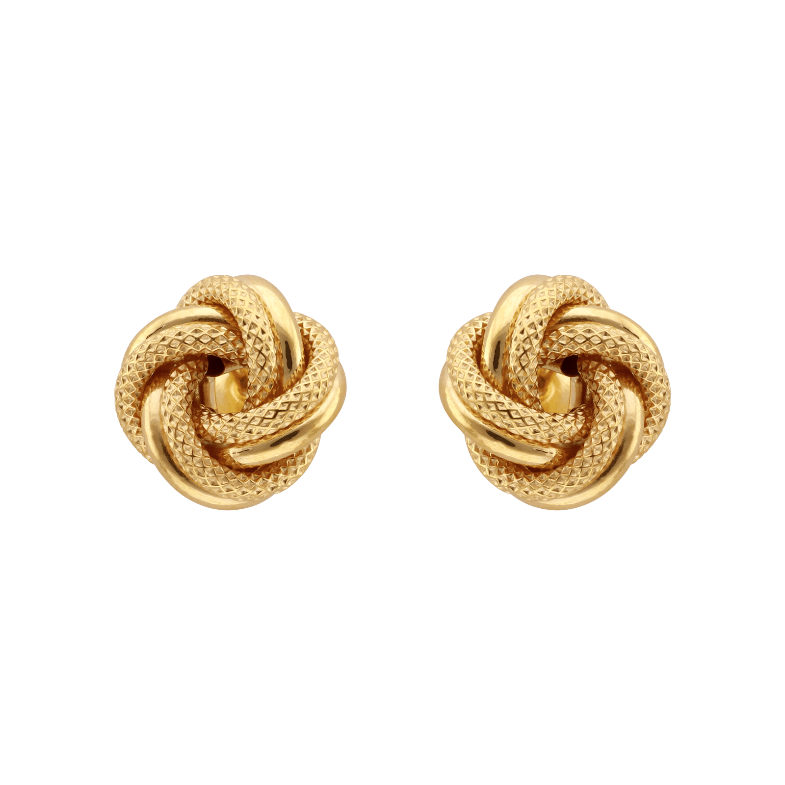 Boucles d'Oreilles Nœud deux fils Lisse et Godronné 9.5mm