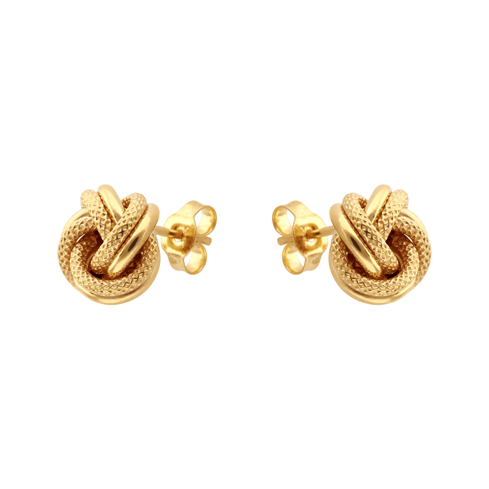 Boucles d'Oreilles Nœud deux fils Lisse et Godronné 9.5mm