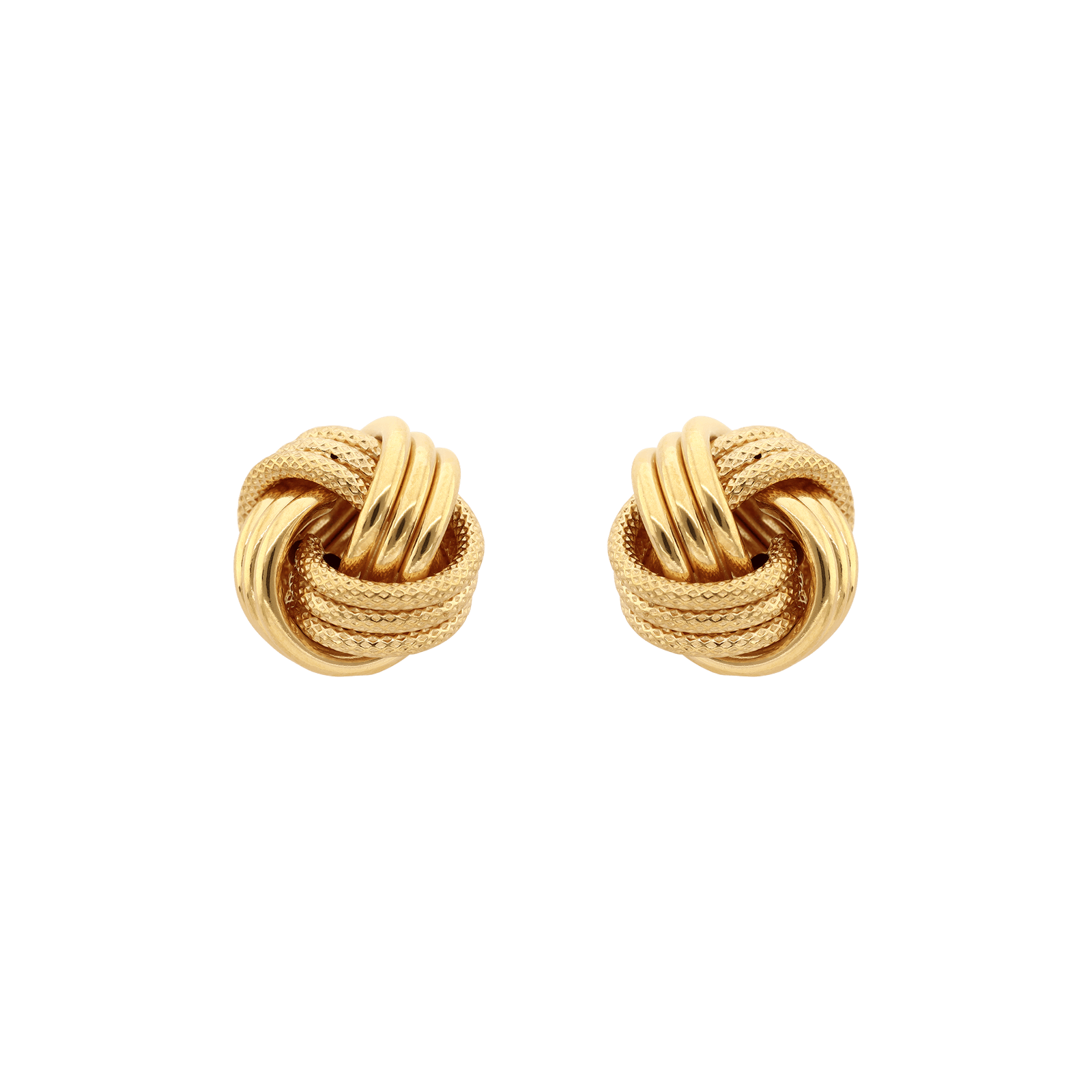 Boucles d'Oreilles Nœud trois fils Lisse et Godronné 13mm