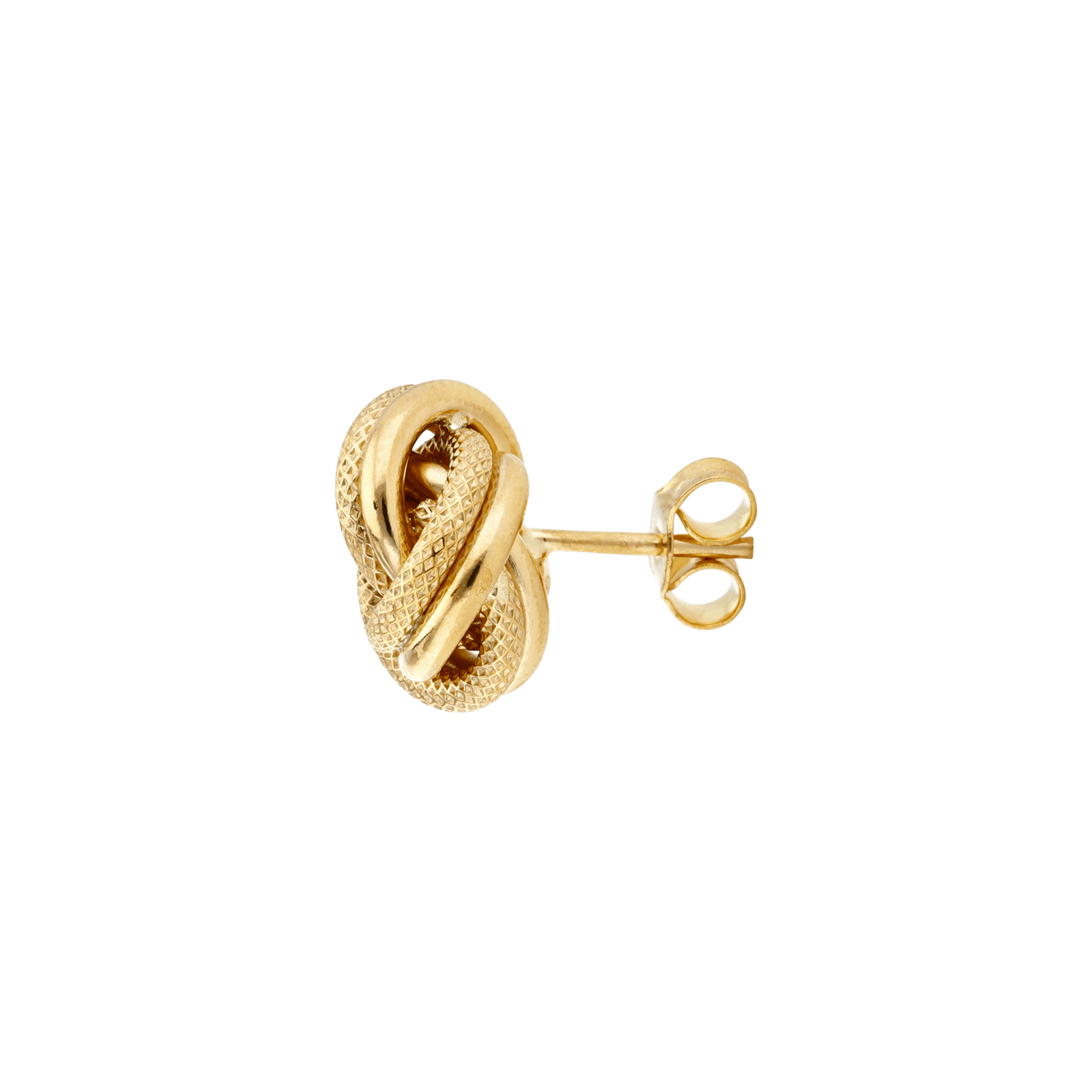 Boucles d'Oreilles Nœud deux fils Lisses et godronnées 12 millimètres