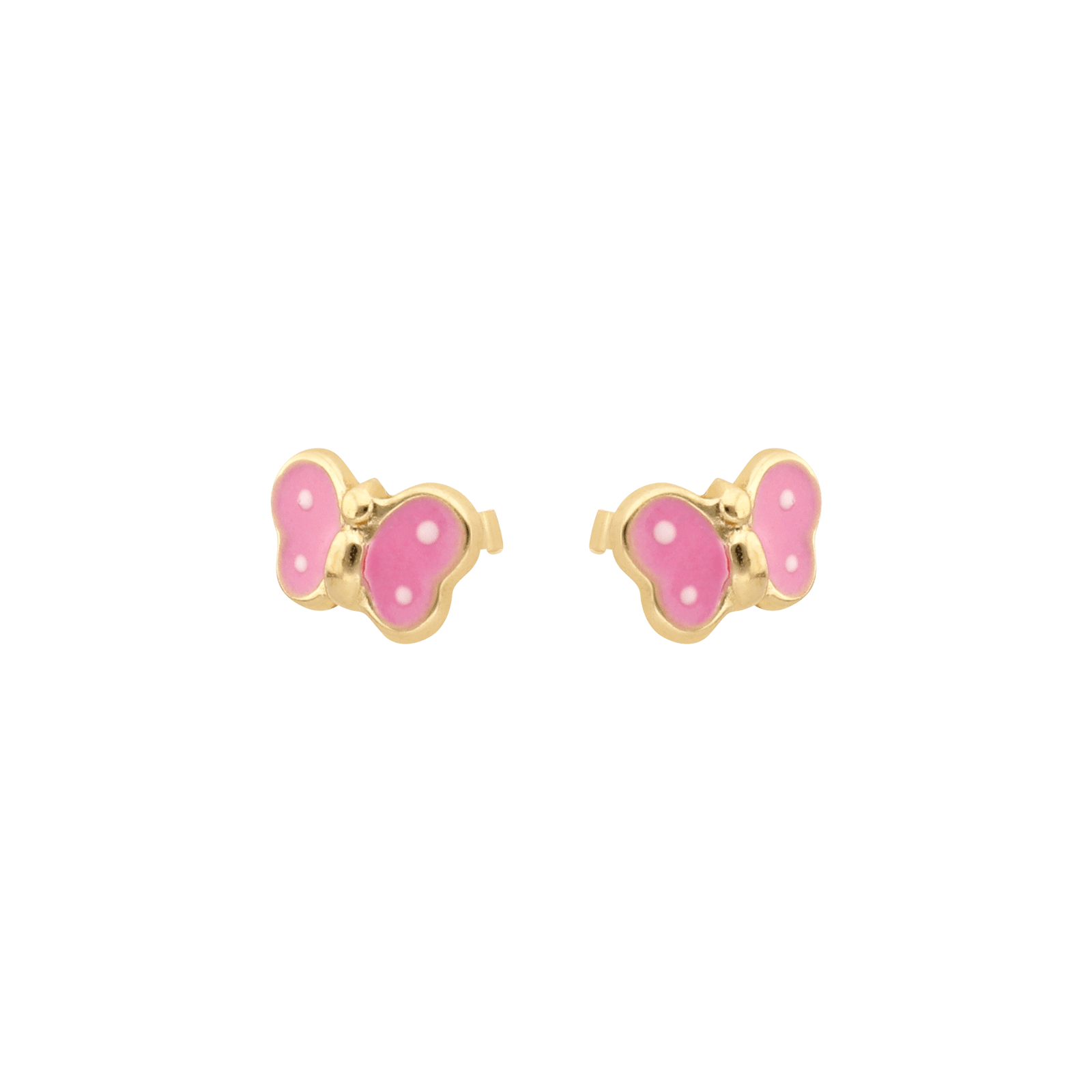 Boucles d'Oreilles Papillon Émail Rose Enfant