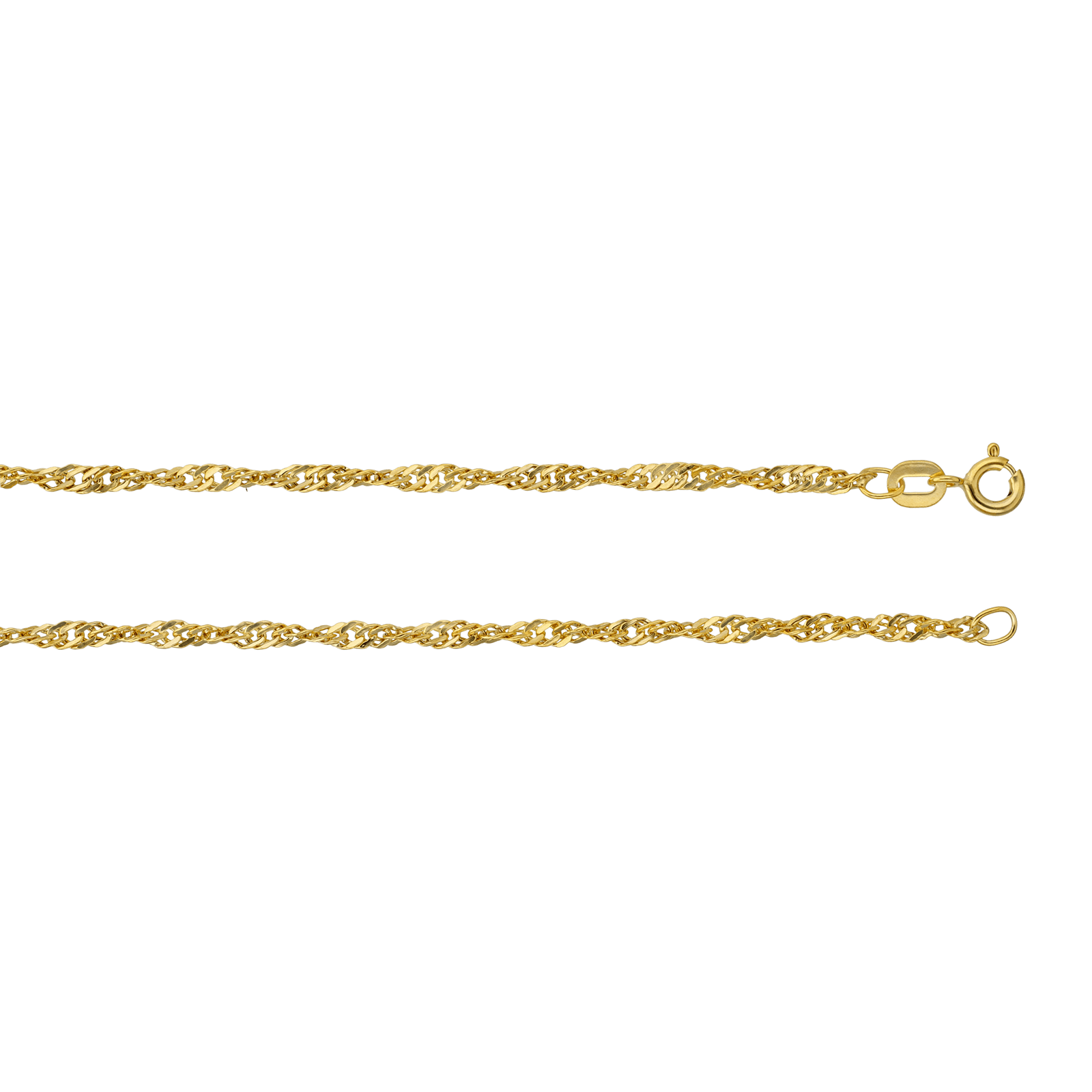Collier singapour or creux 2.4mm 70cm