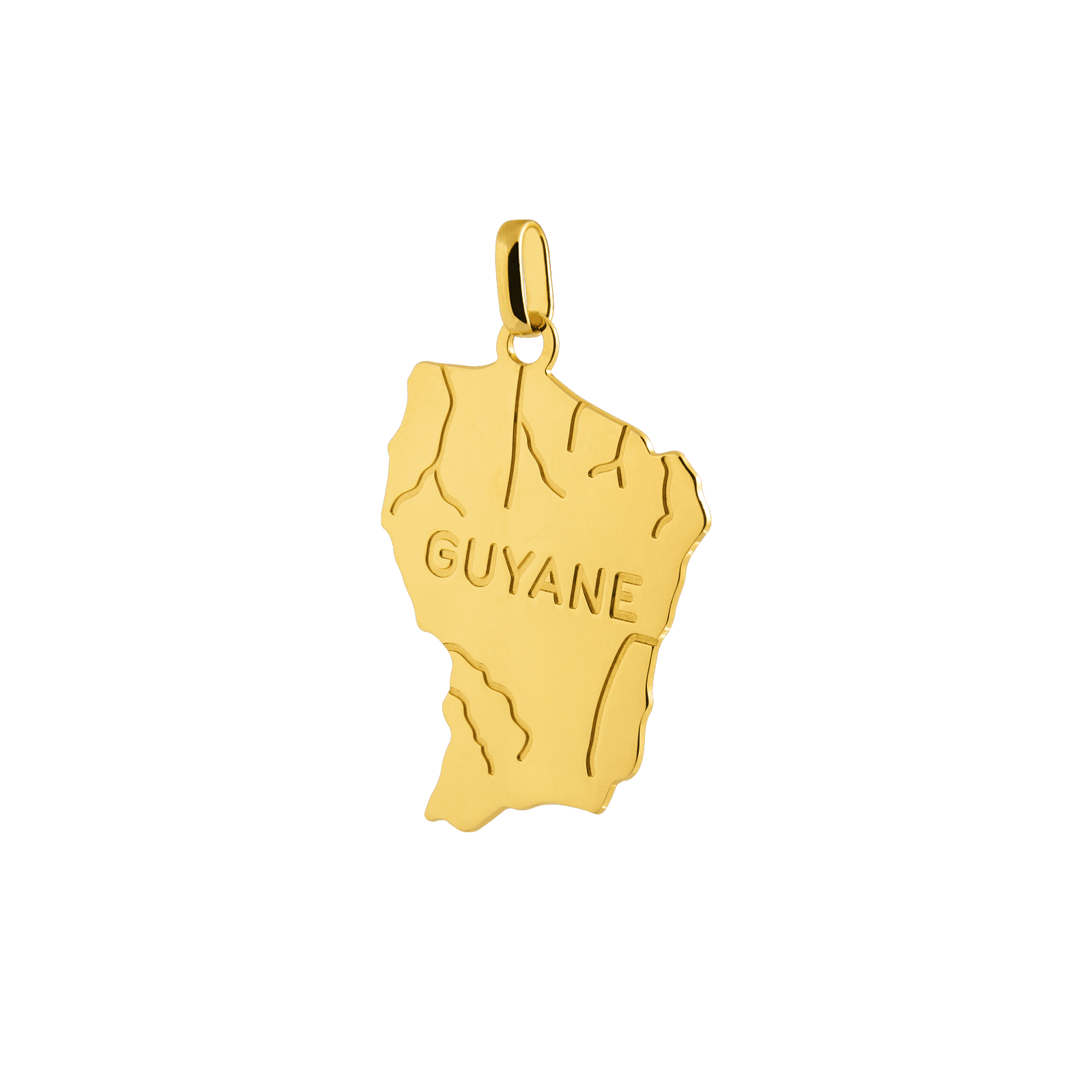 Pendentif Or750 Carte Guyane avec bélière