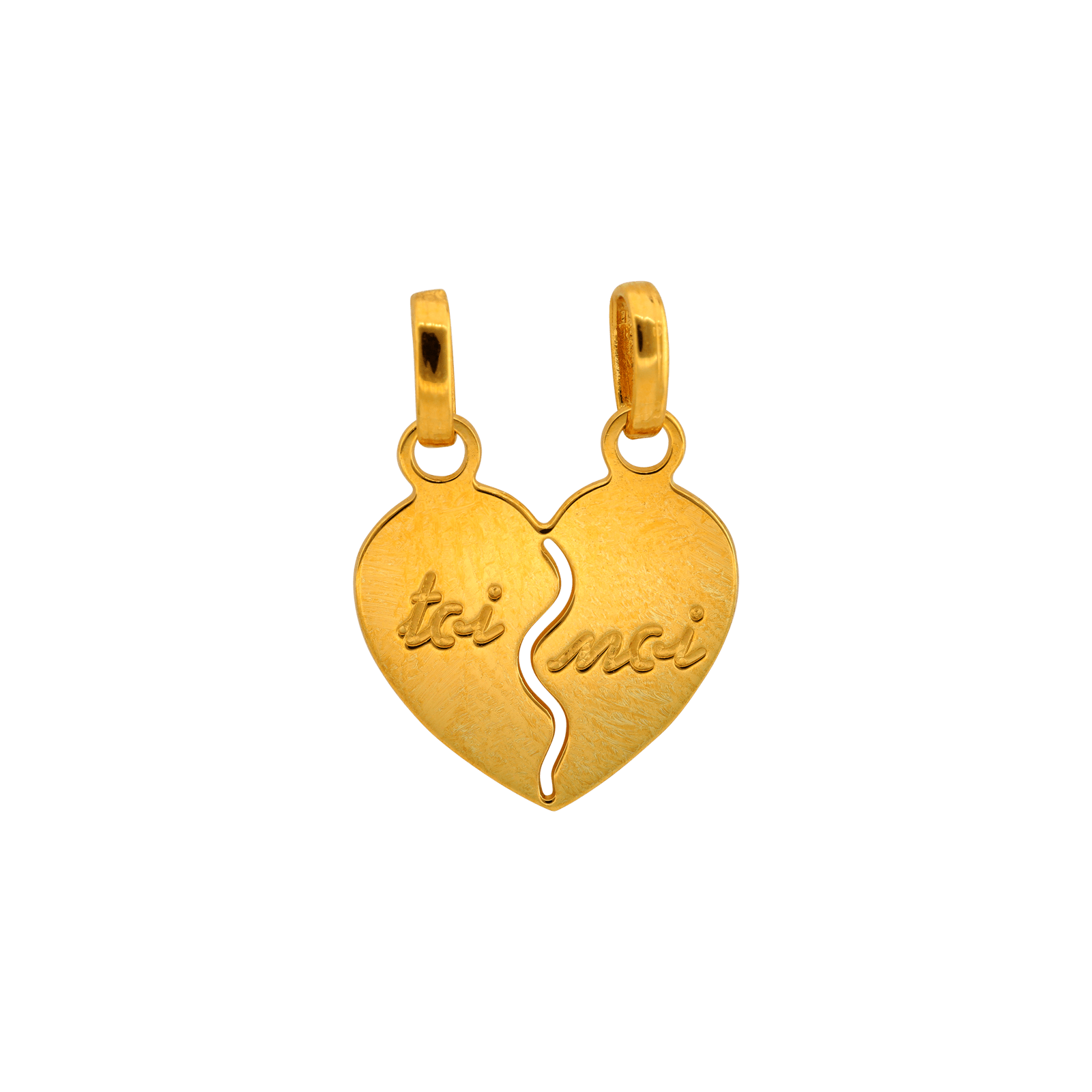 pendentif coeur brisé or 375