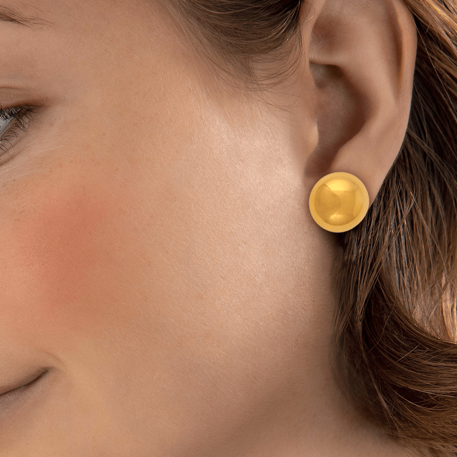 Boucles d'oreilles Bouton OR 375 17 mm