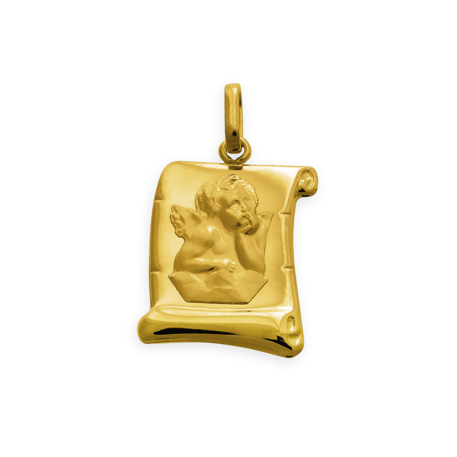 Médaille Or375 Parchemin Ange avec bélière