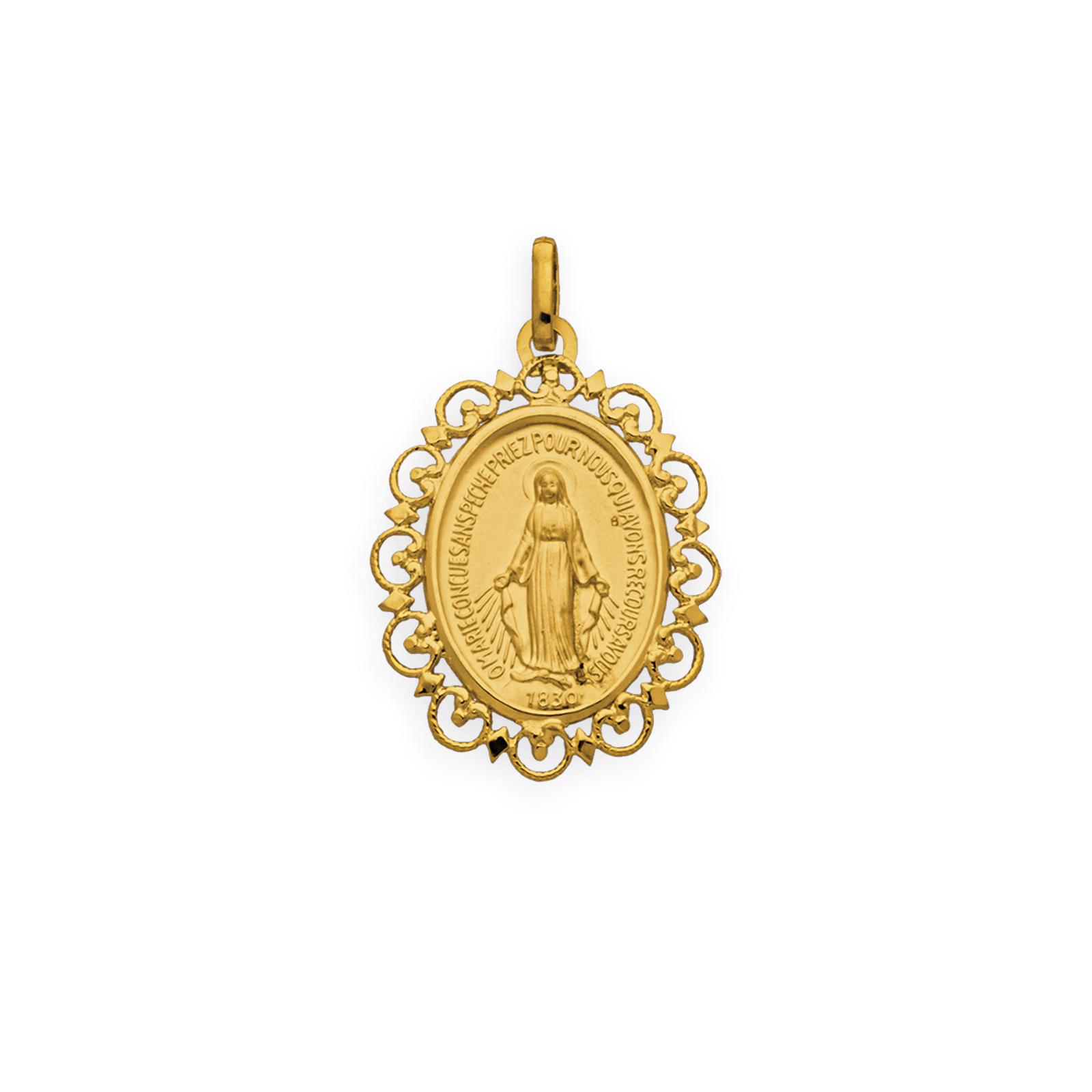 Médaille Or375 Vierge Miraculeuse avec bélière