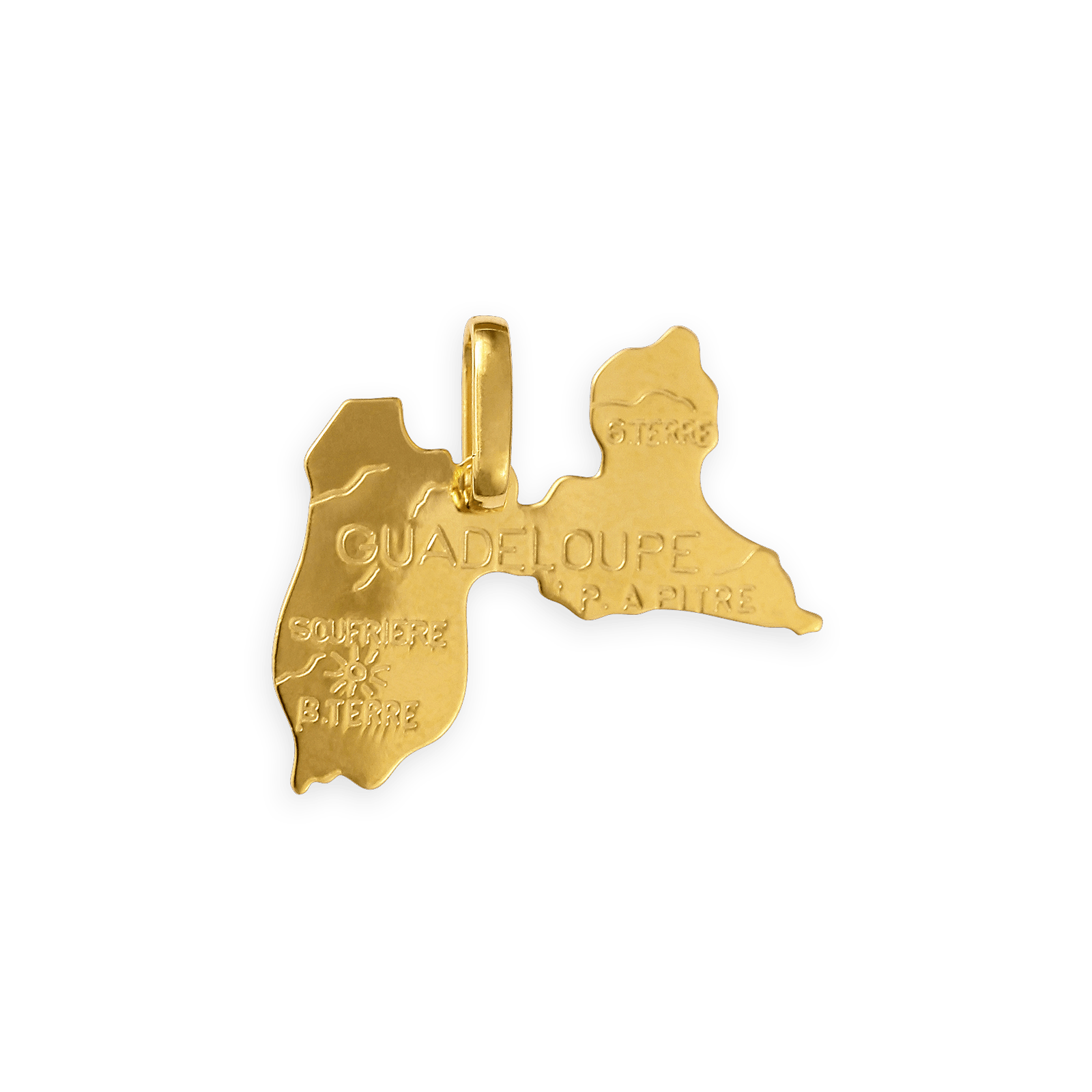 Pendentif Or375 Carte Guadeloupe avec bélière