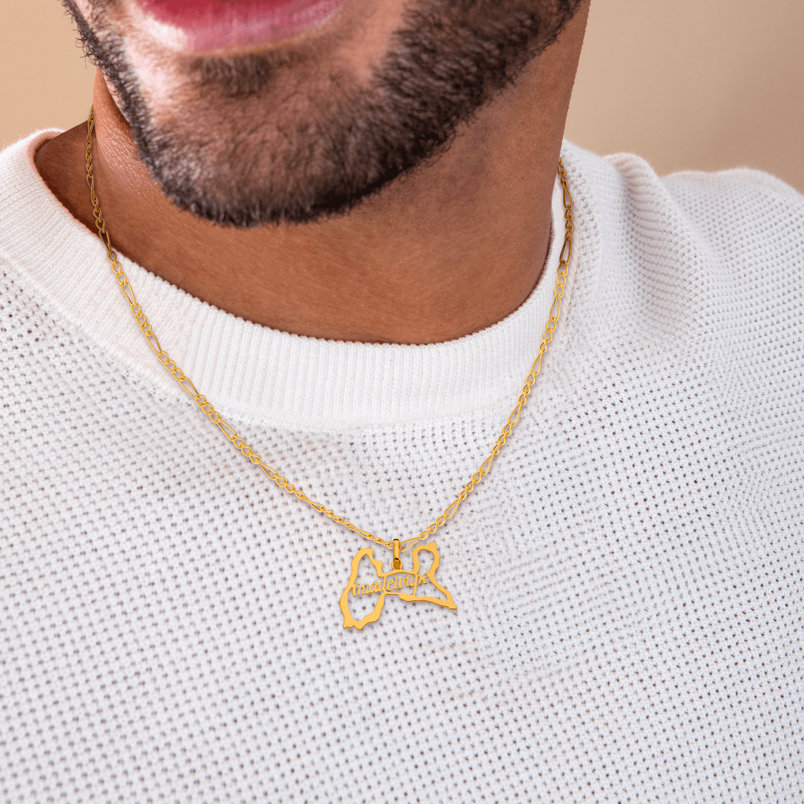 Pendentif Or375 Carte Guadeloupe avec bélière