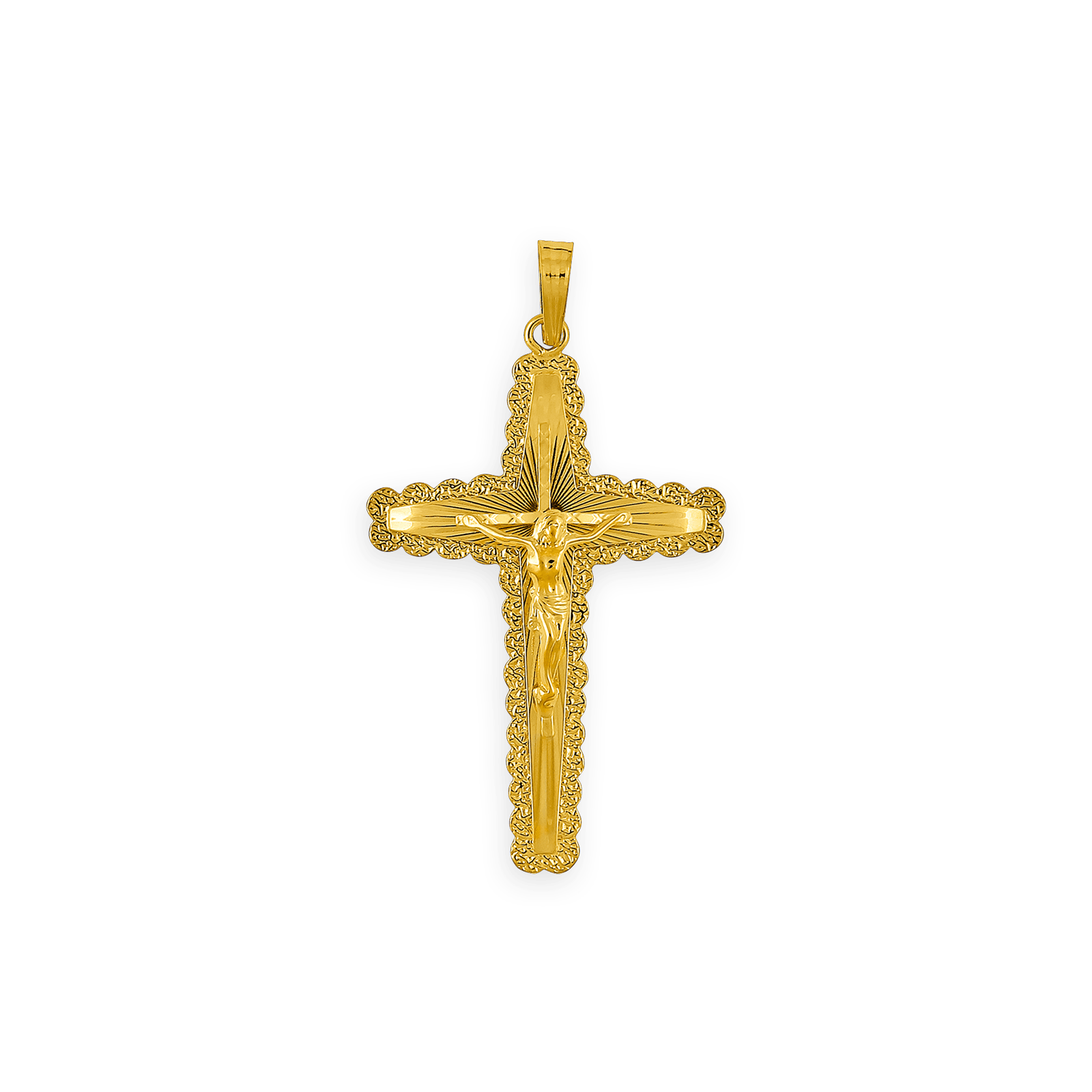 Croix Christ Or375 avec bélière