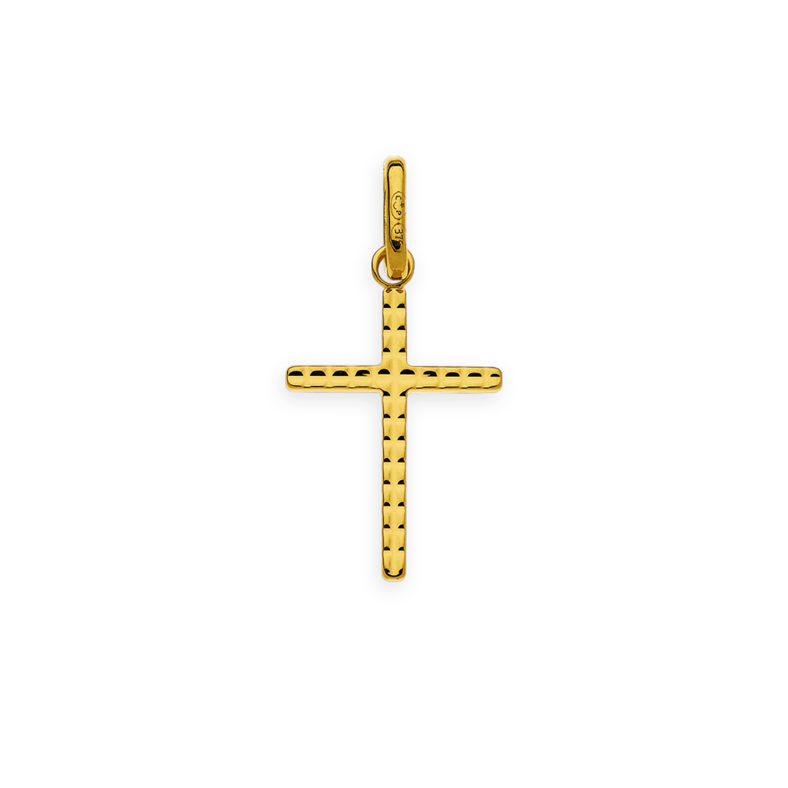 Croix Or375 Striée avec bélière