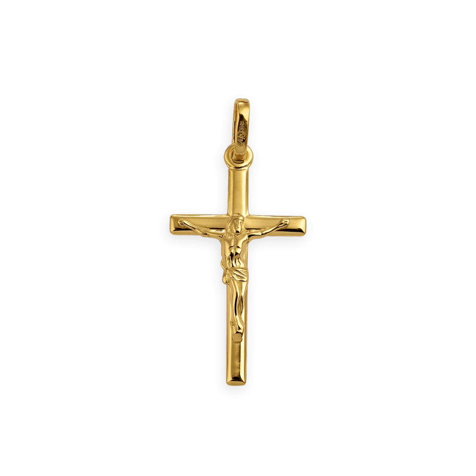 Croix Christ Or375 avec bélière