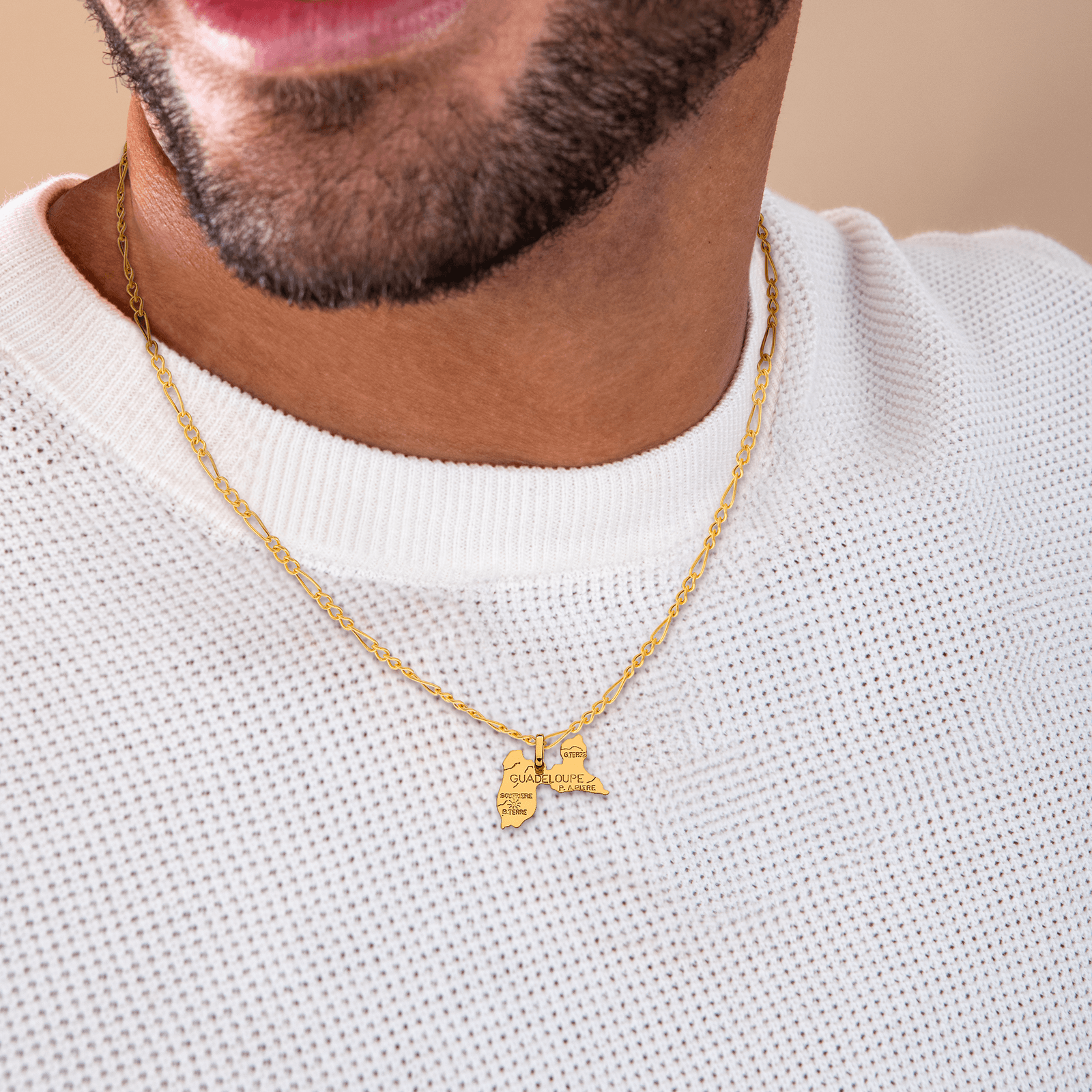 Pendentif Or375 Carte Guadeloupe avec bélière