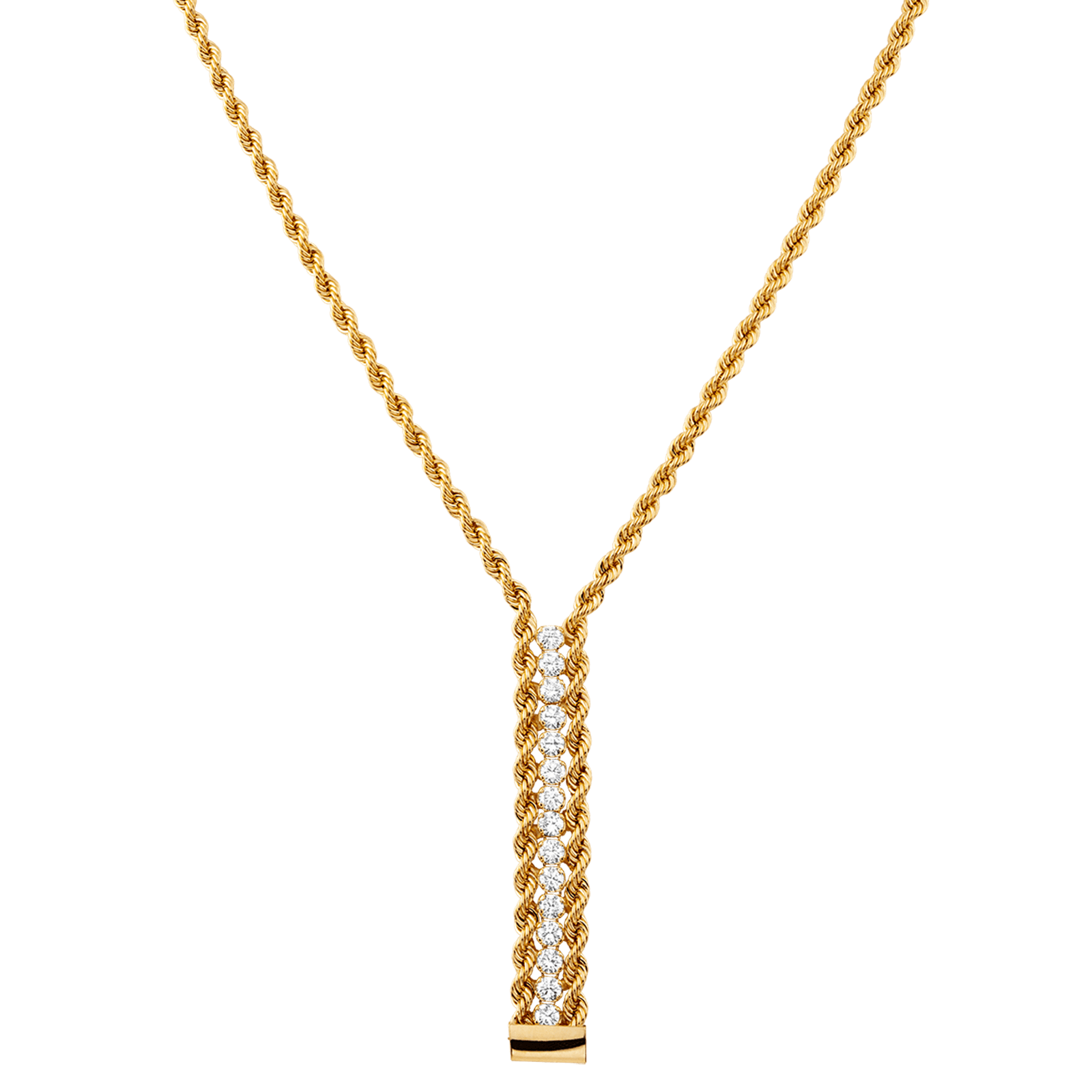 Collier corde Pendentif Oxyde de Zirconium 45 centimètres