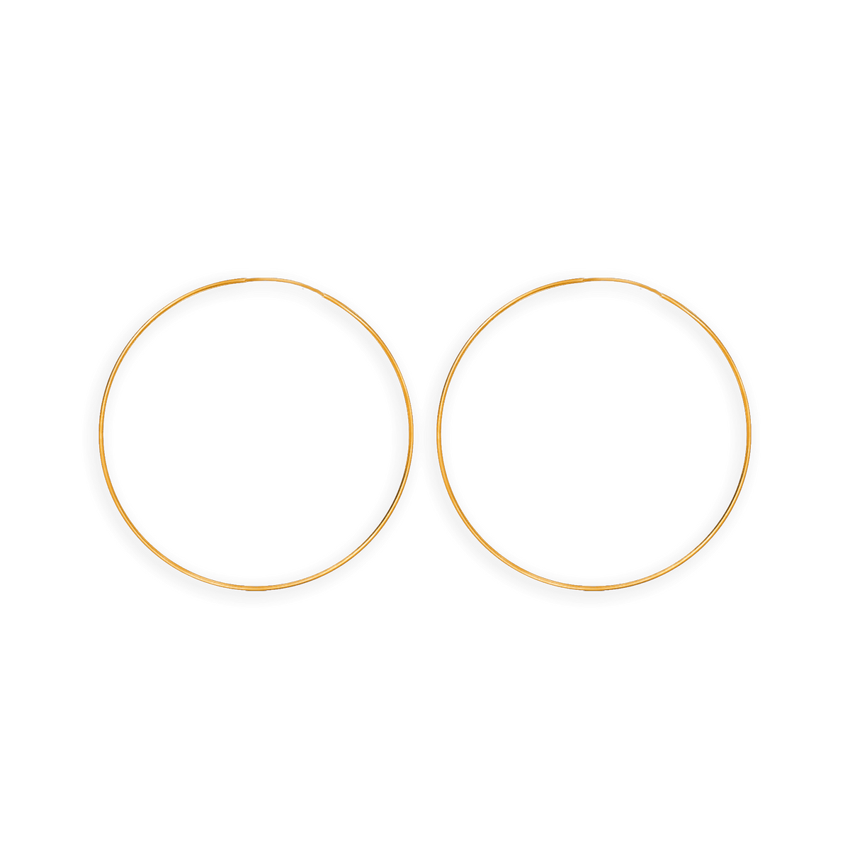Créoles Or 375 Flexibles 70mm Tube 1mm