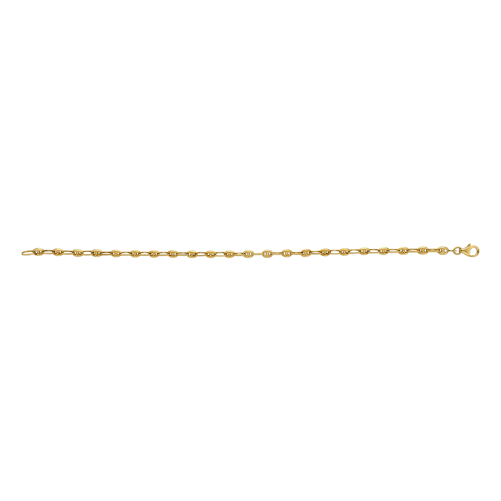 Bracelet grain de café Or creux quatre millimètres dix-neuf centimètres