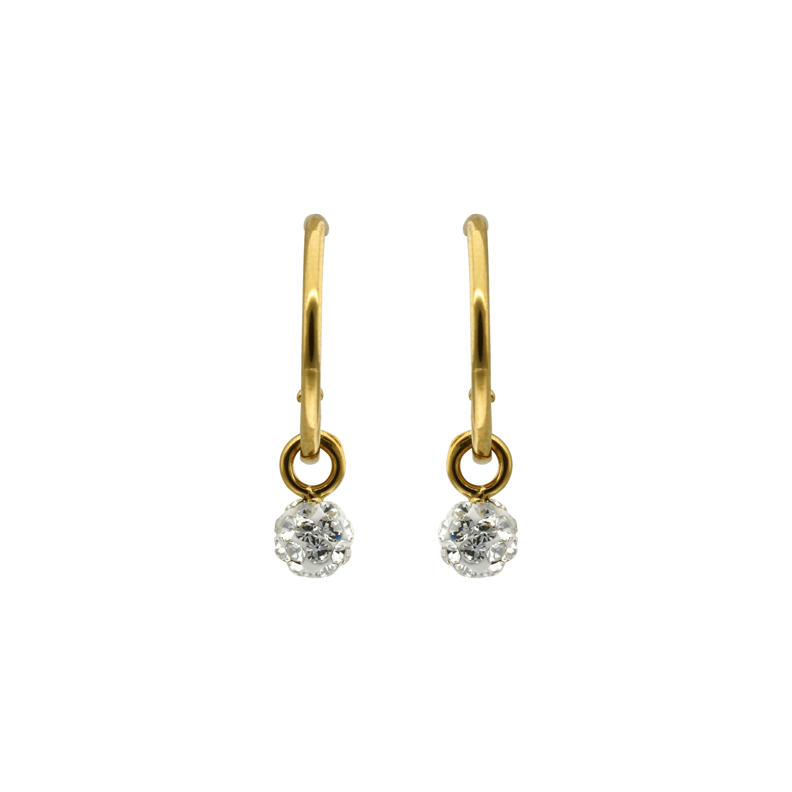Boucles d'Oreilles Créole Strass blanc 1/10mm intérieur