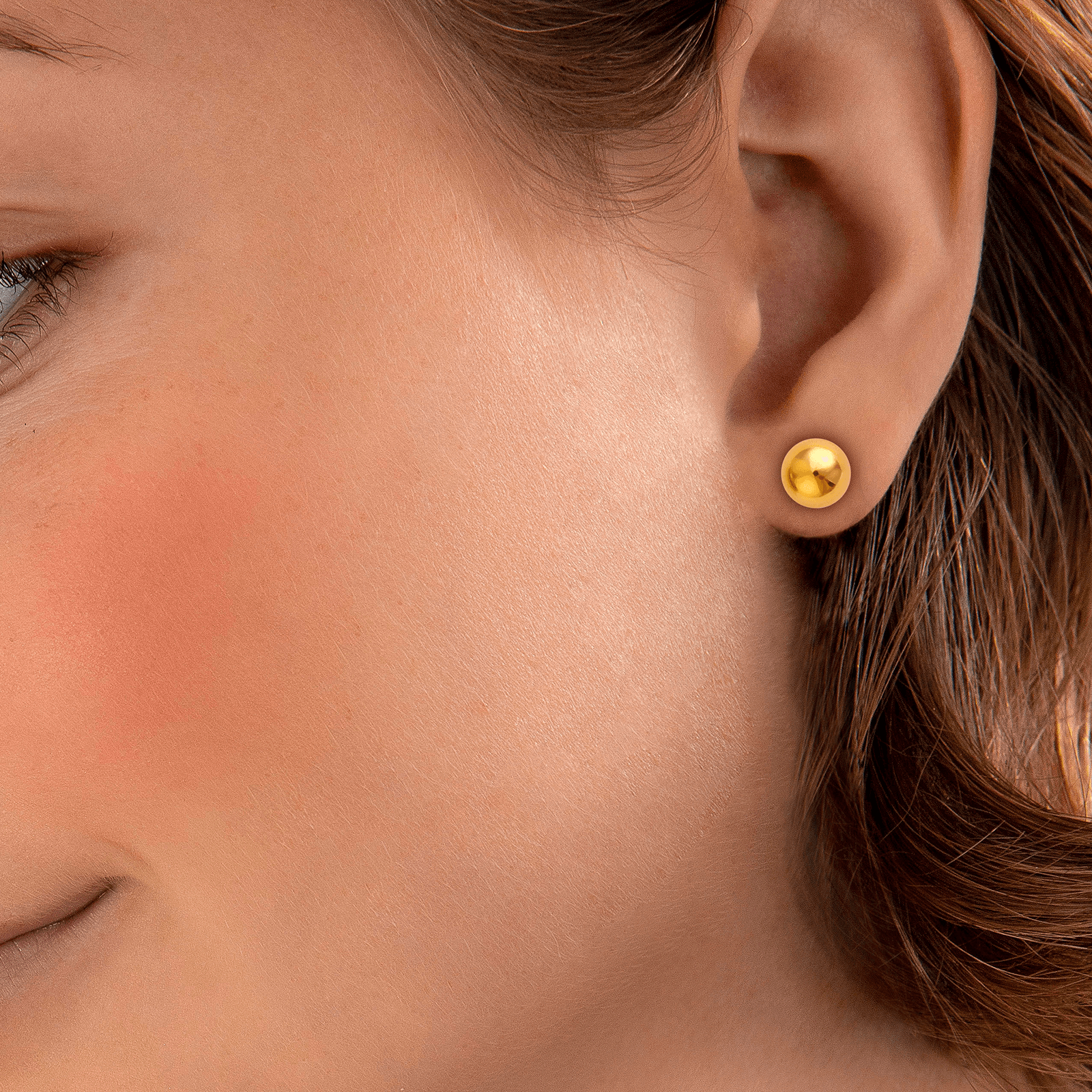 Boucles d'oreilles Bouton OR 375 8 mm