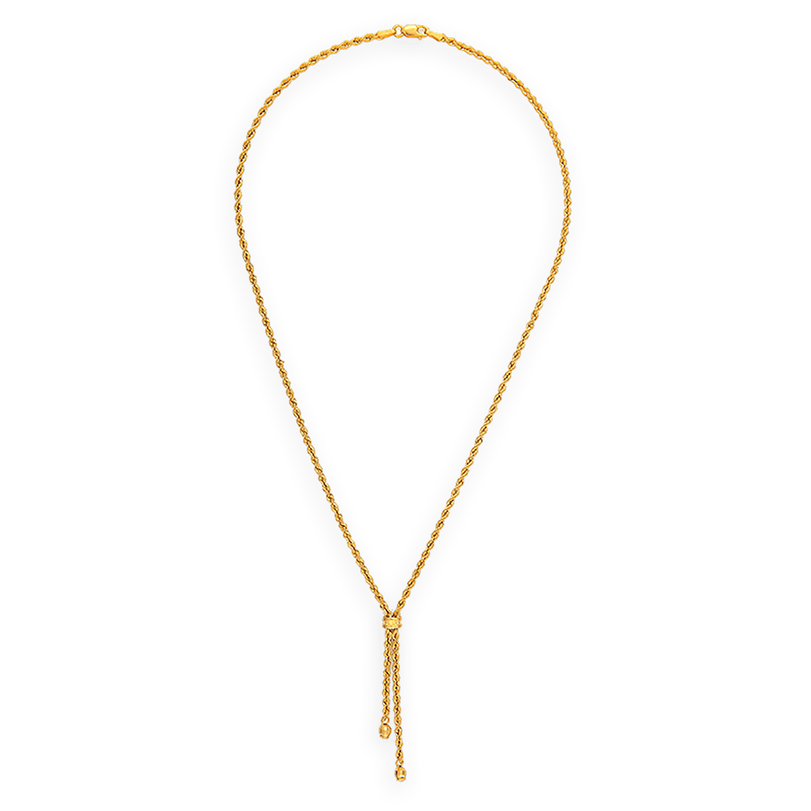 Collier or maille corde grain d'or