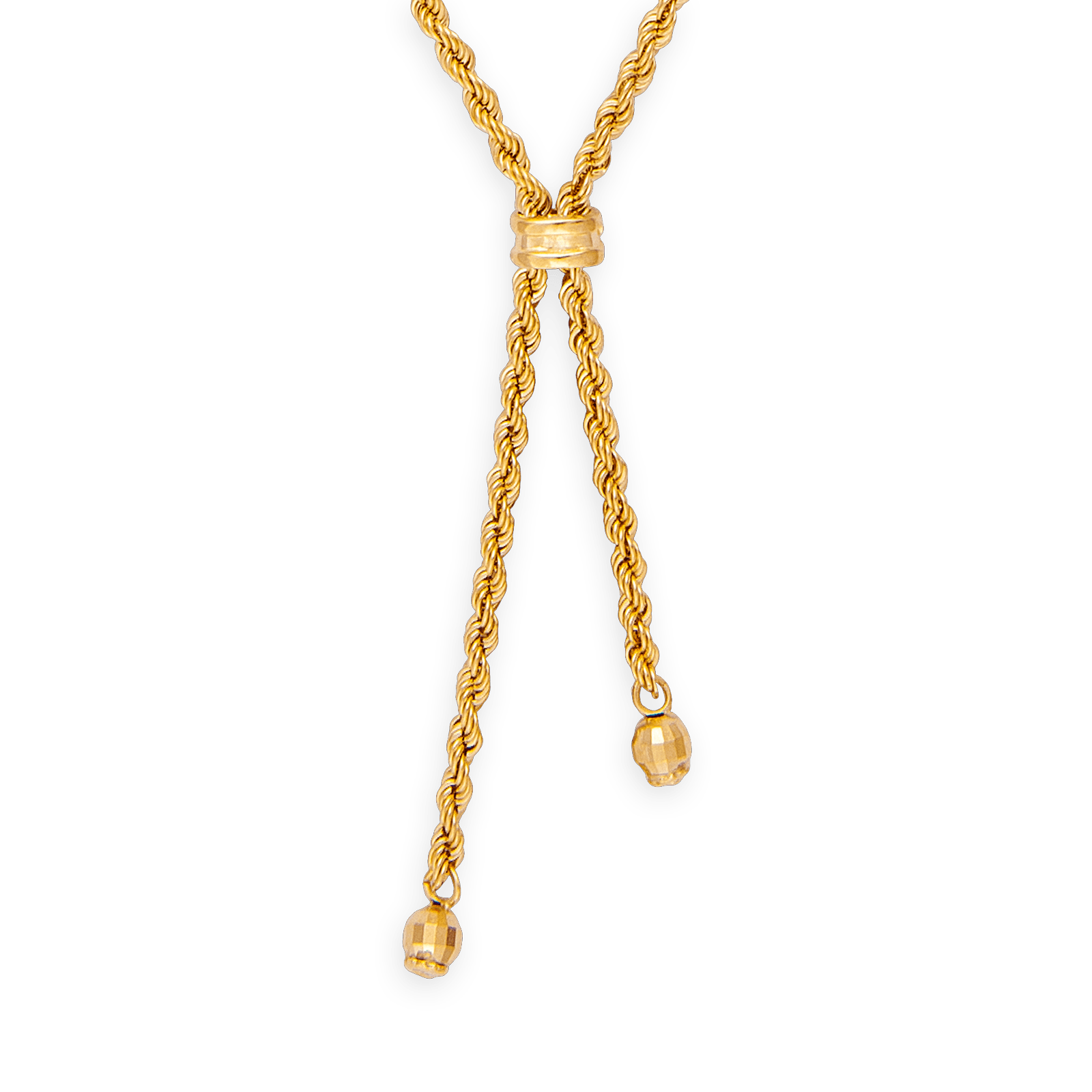 Collier or maille corde grain d'or
