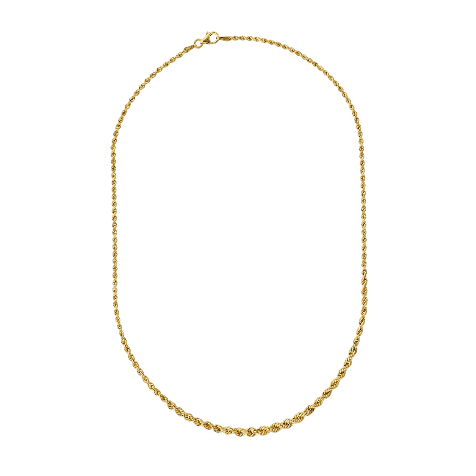 Collier corde légère chaînette 45cm Or375