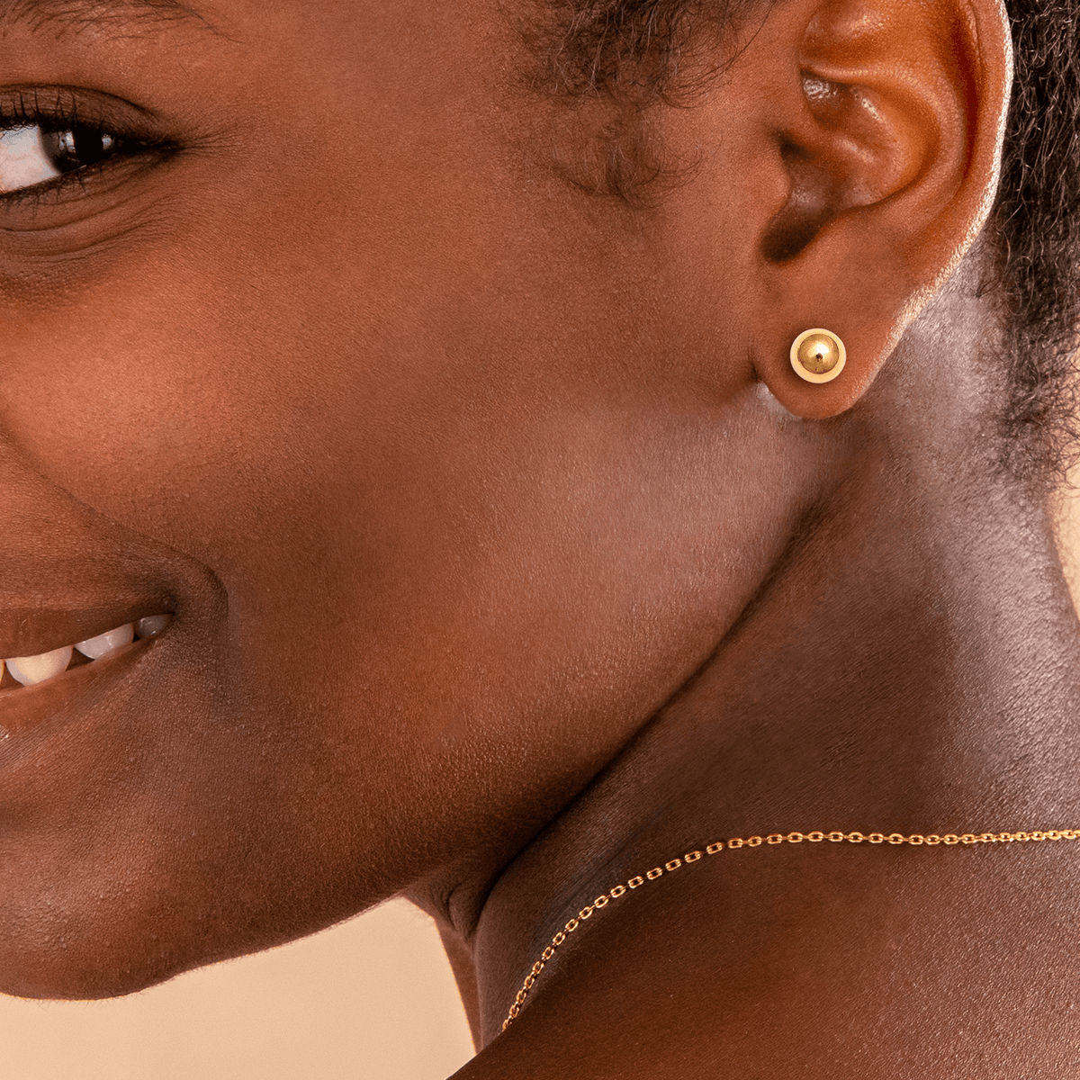 Boucles D'oreilles Or 375 Bouton 6mm
