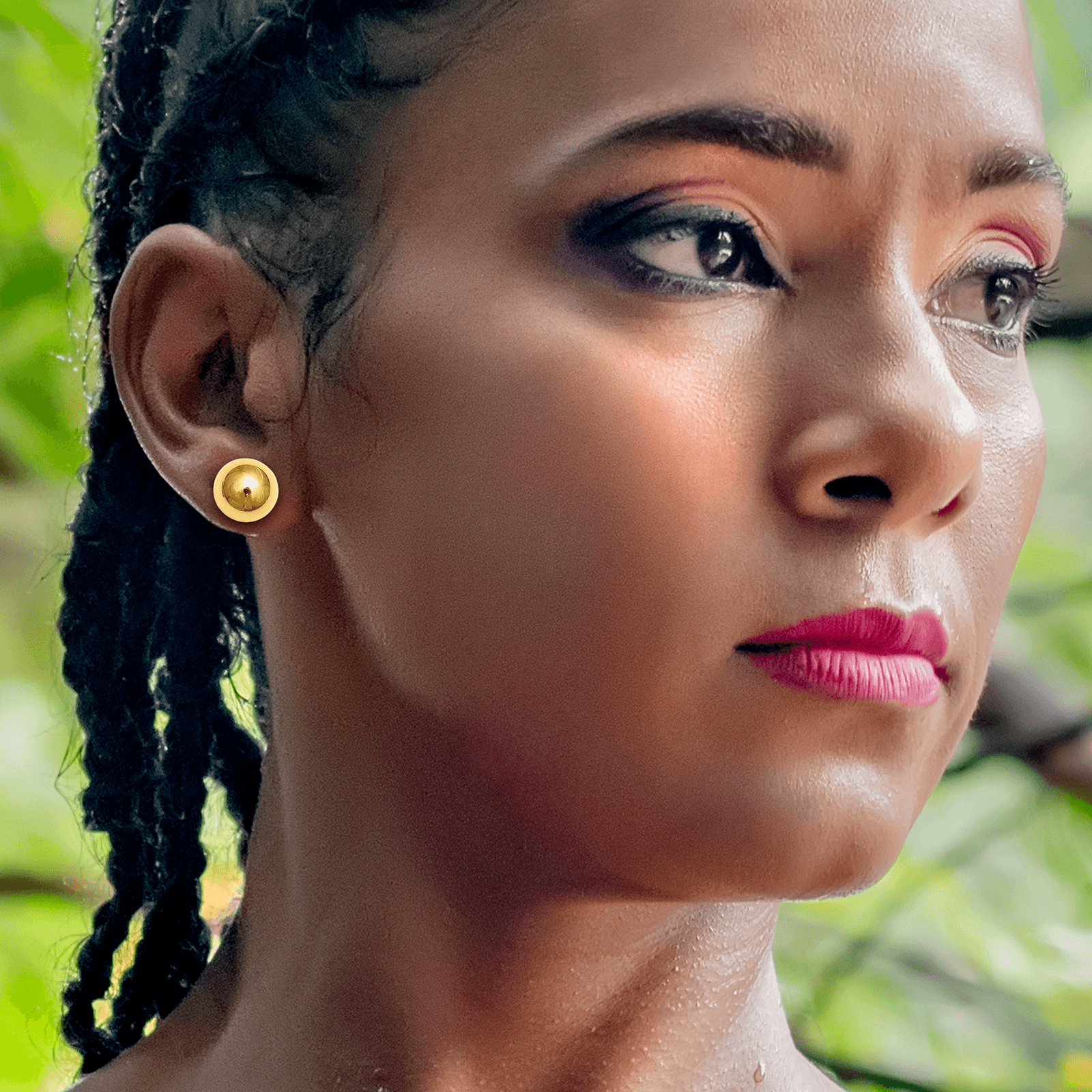 Boucles d'oreilles Bouton OR 375 13 mm