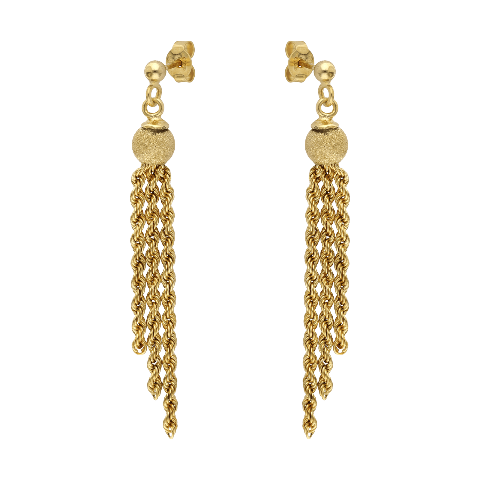 Boucles d'Oreilles corde trois brins jaune