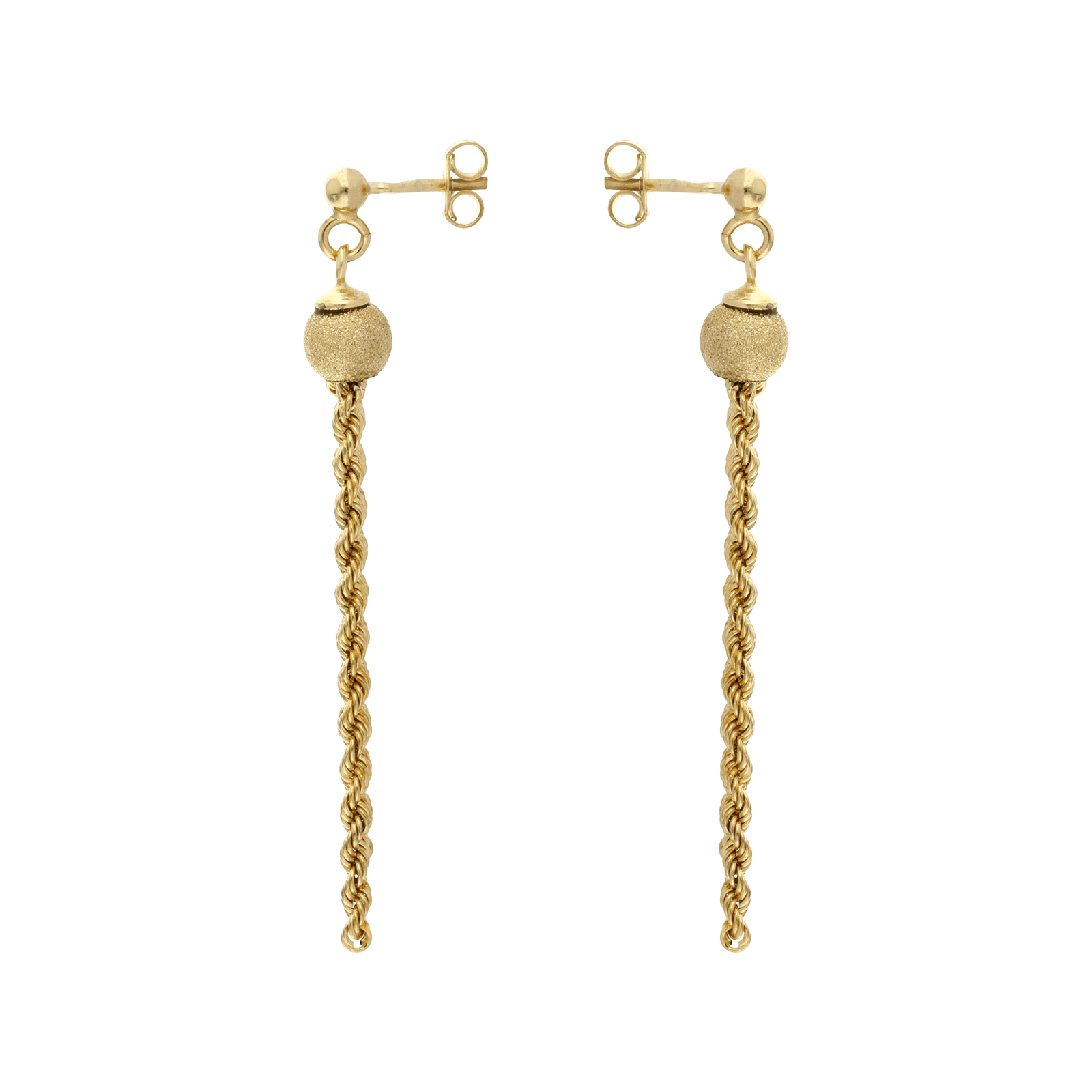 Boucles d'Oreilles corde trois brins jaune