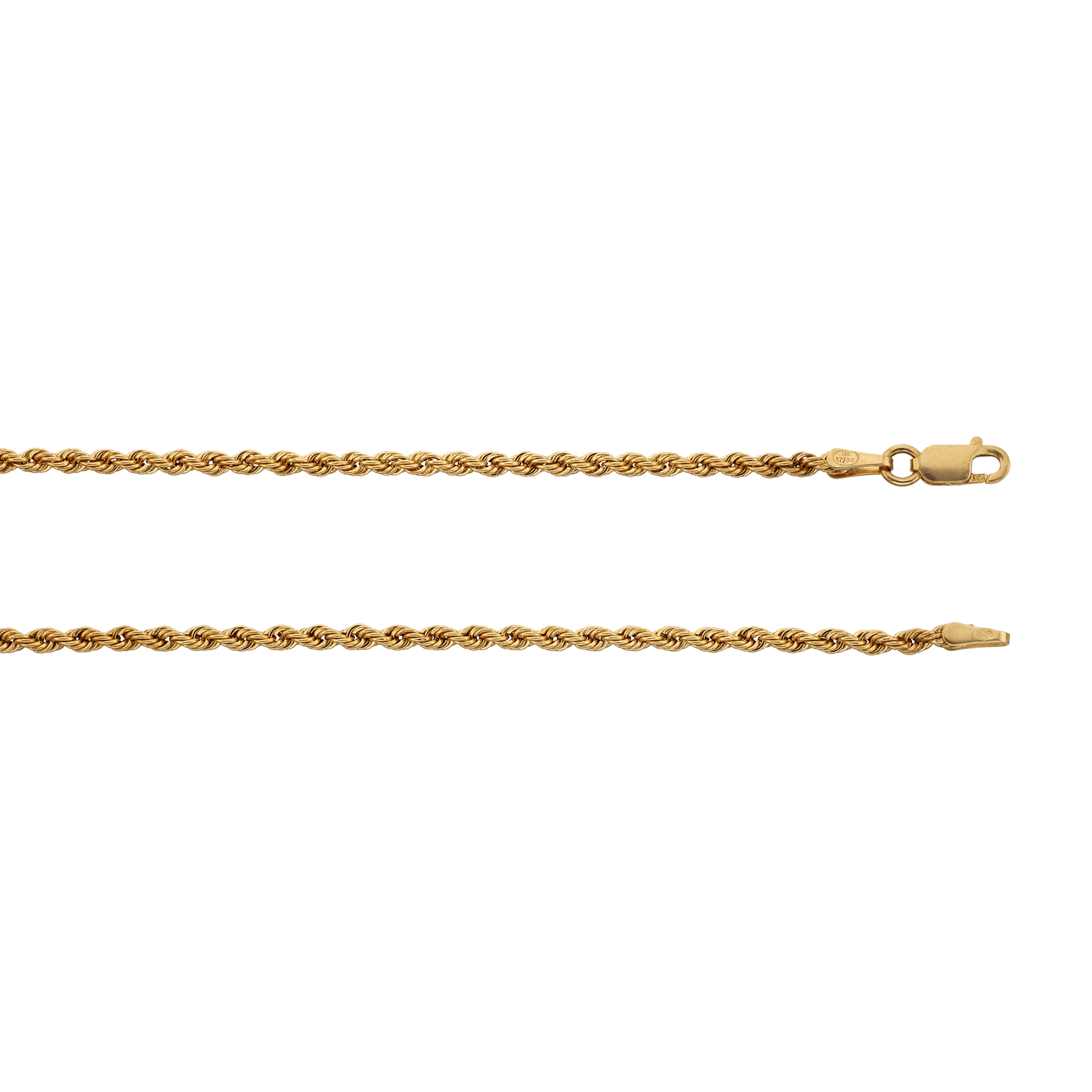 collier tout or corde 3 brins jaune
