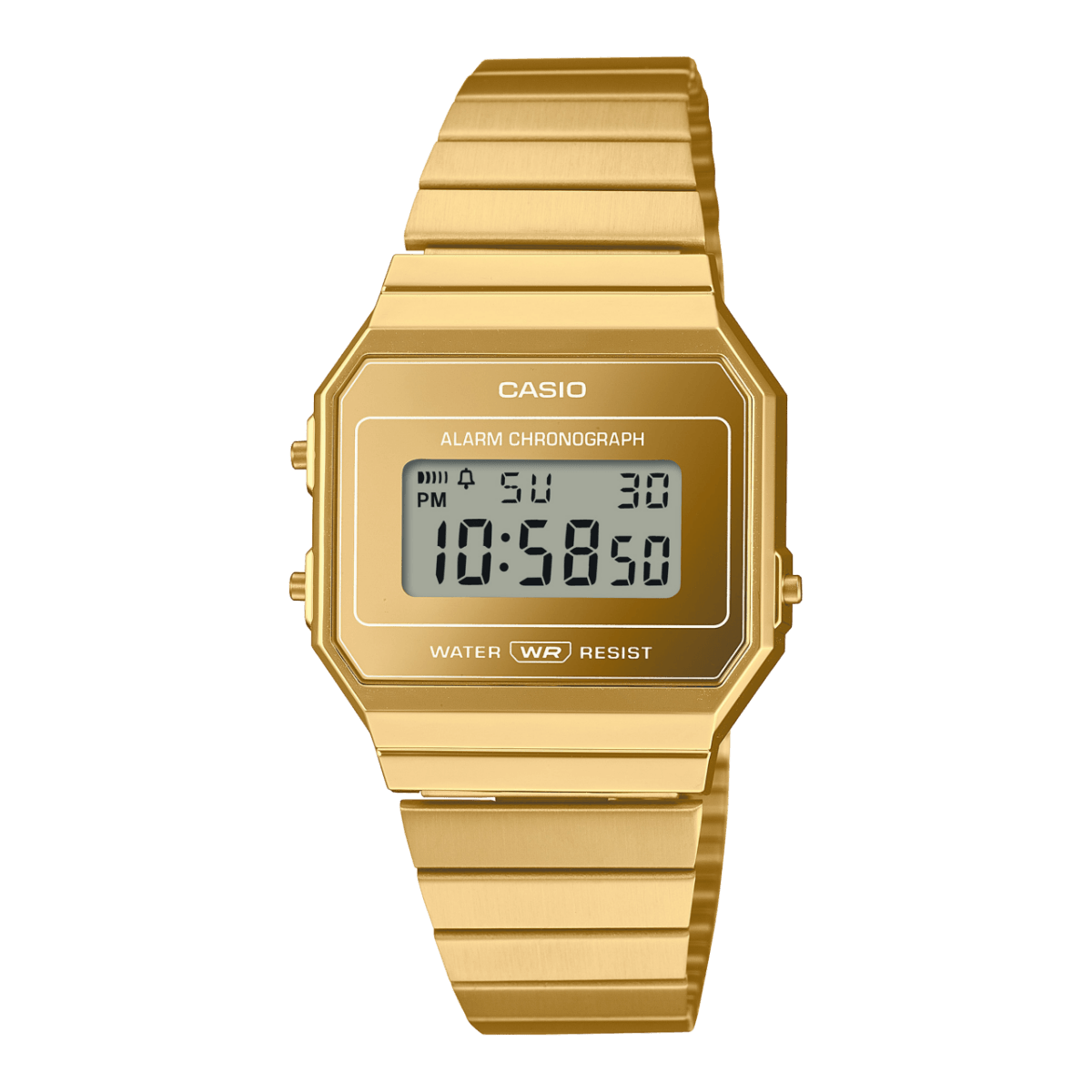 montre Casio dorée à affichage digital