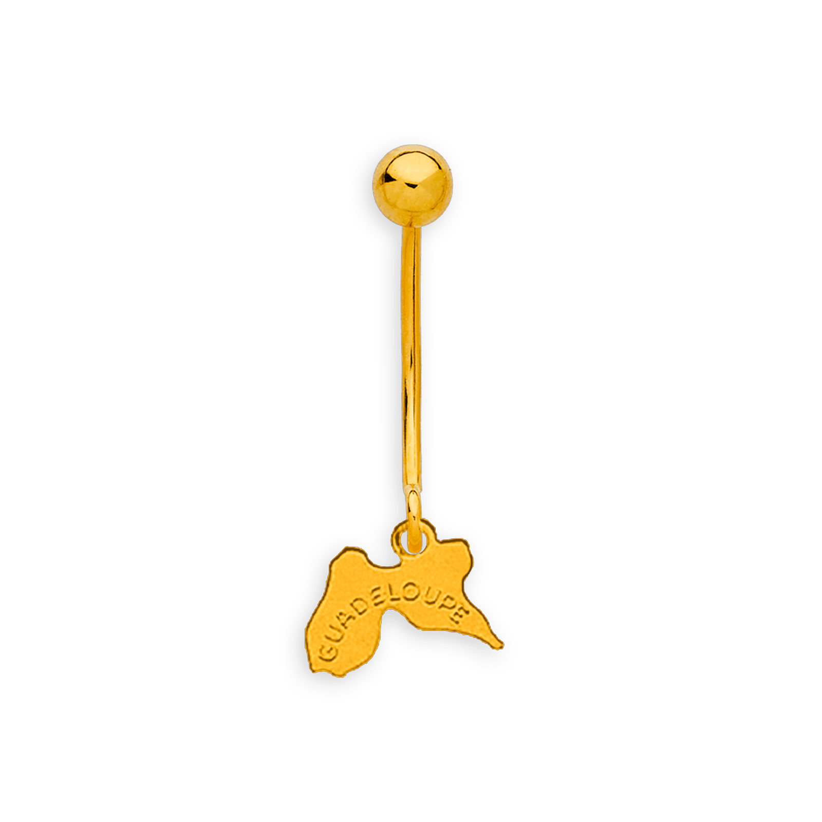 Piercing Or375 Nombril Carte Guadeloupe