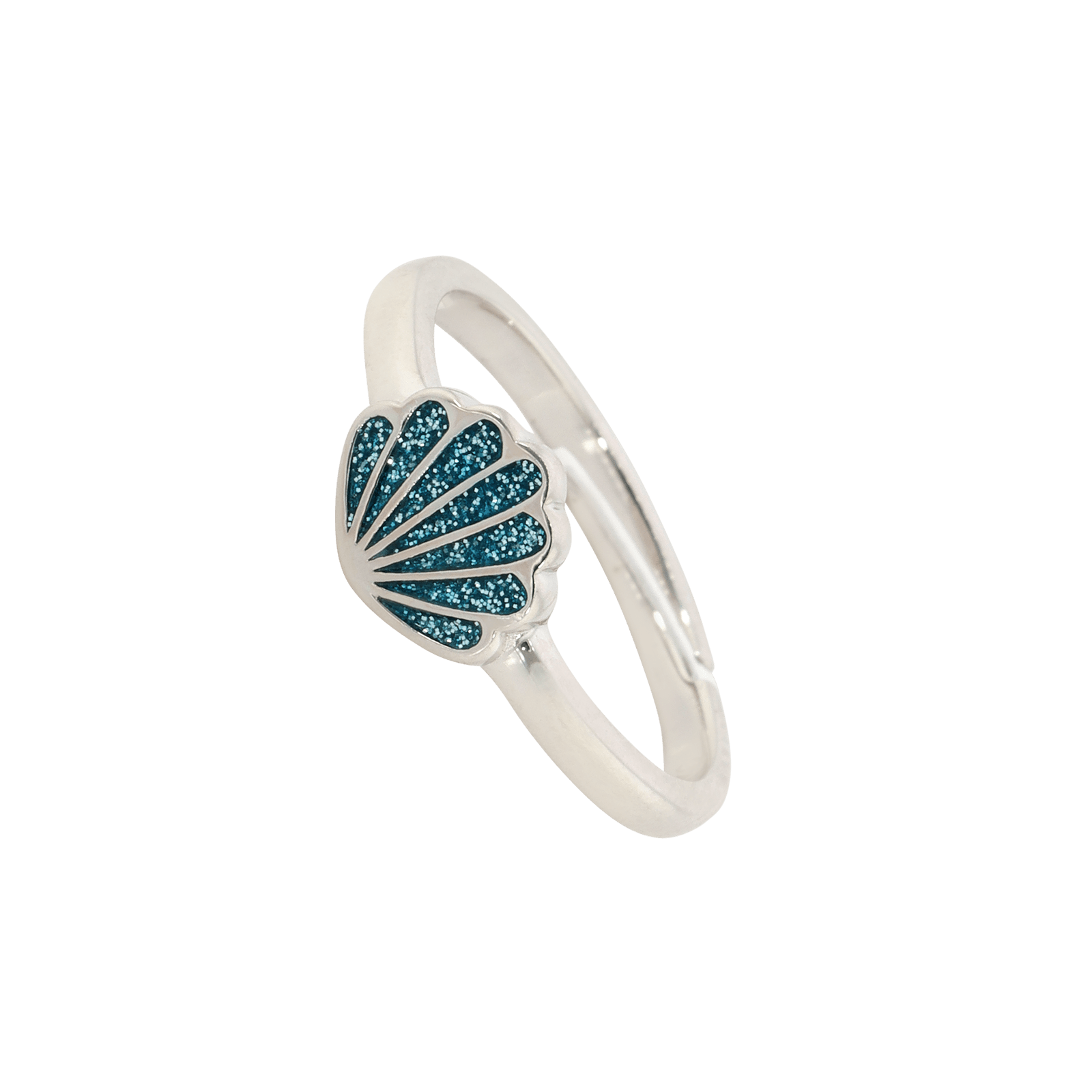 Bague coquillage bleu