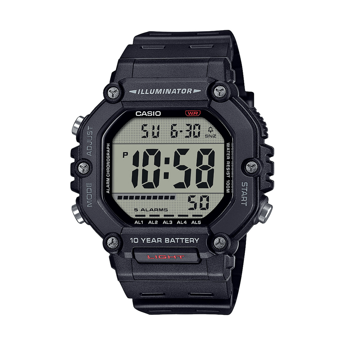 Montre Casio Homme Collection AE-1600 Noir 10 BAR - AE-1600H-1AVEF