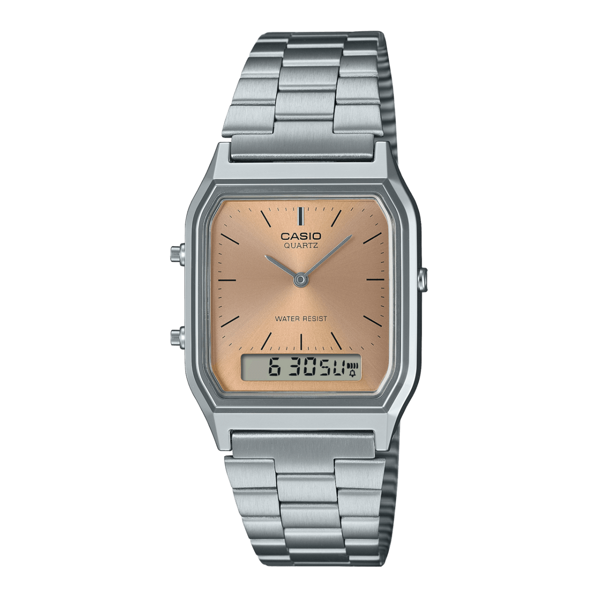 montre analogique-numérique brac gris Chromé