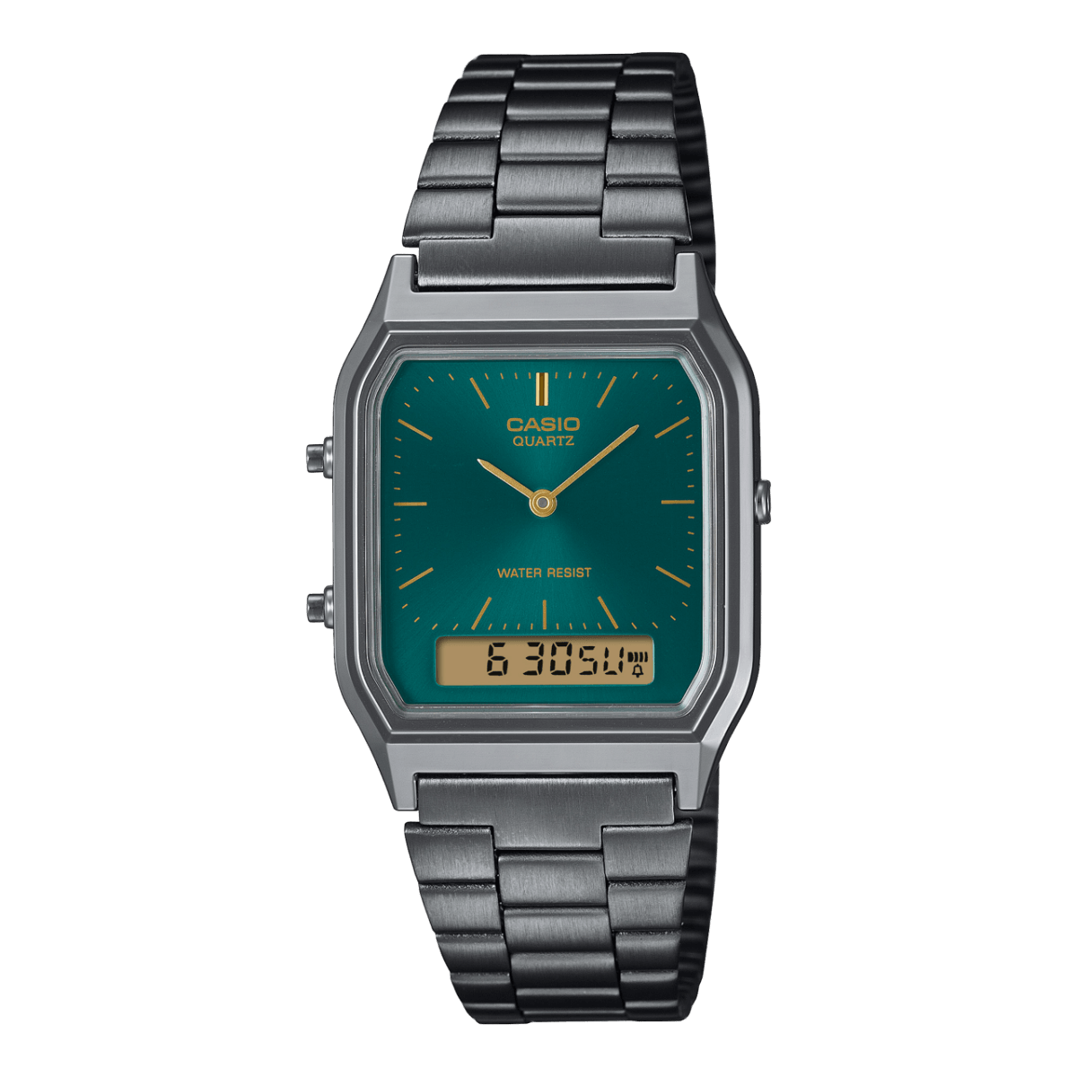 montre casio en acier gris