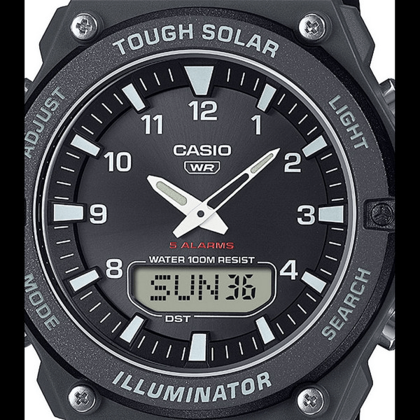 montre casio homme timeless – bracelet en résine noire
