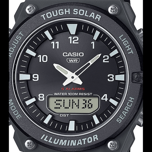montre casio homme timeless – bracelet en résine noire