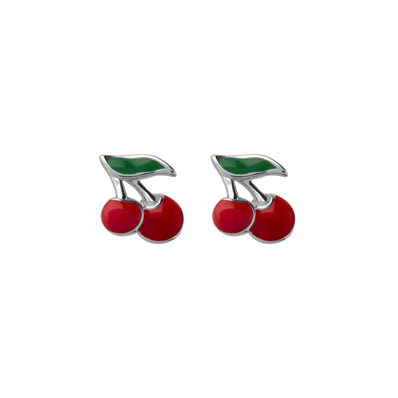 Boucles d'Oreilles cerise rouge et verte