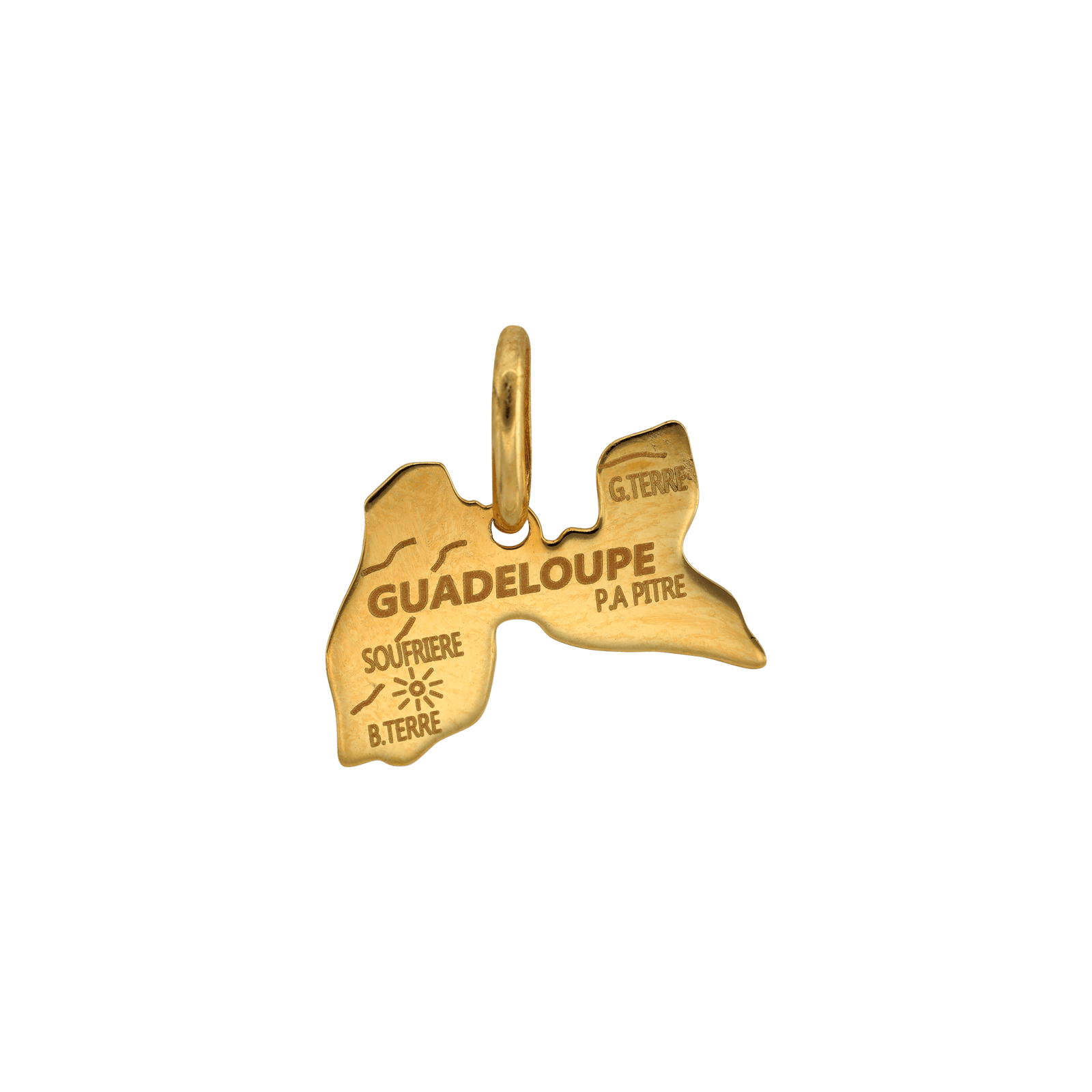 Pendentif carte Guadeloupe 14 mm x 10 mm